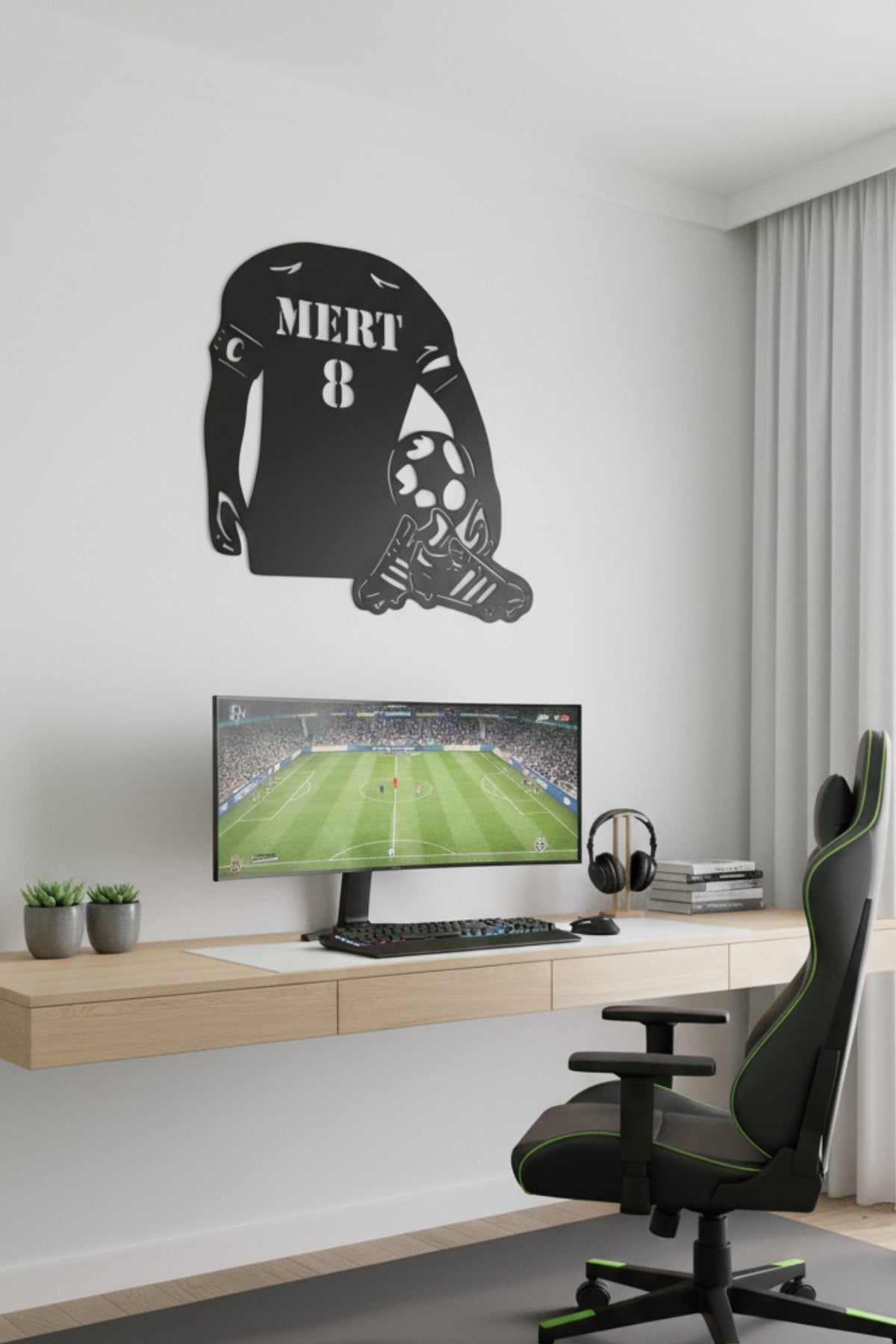 Kişiye Özel İsimli Futbolcu Forması Metal Duvar Tablosu