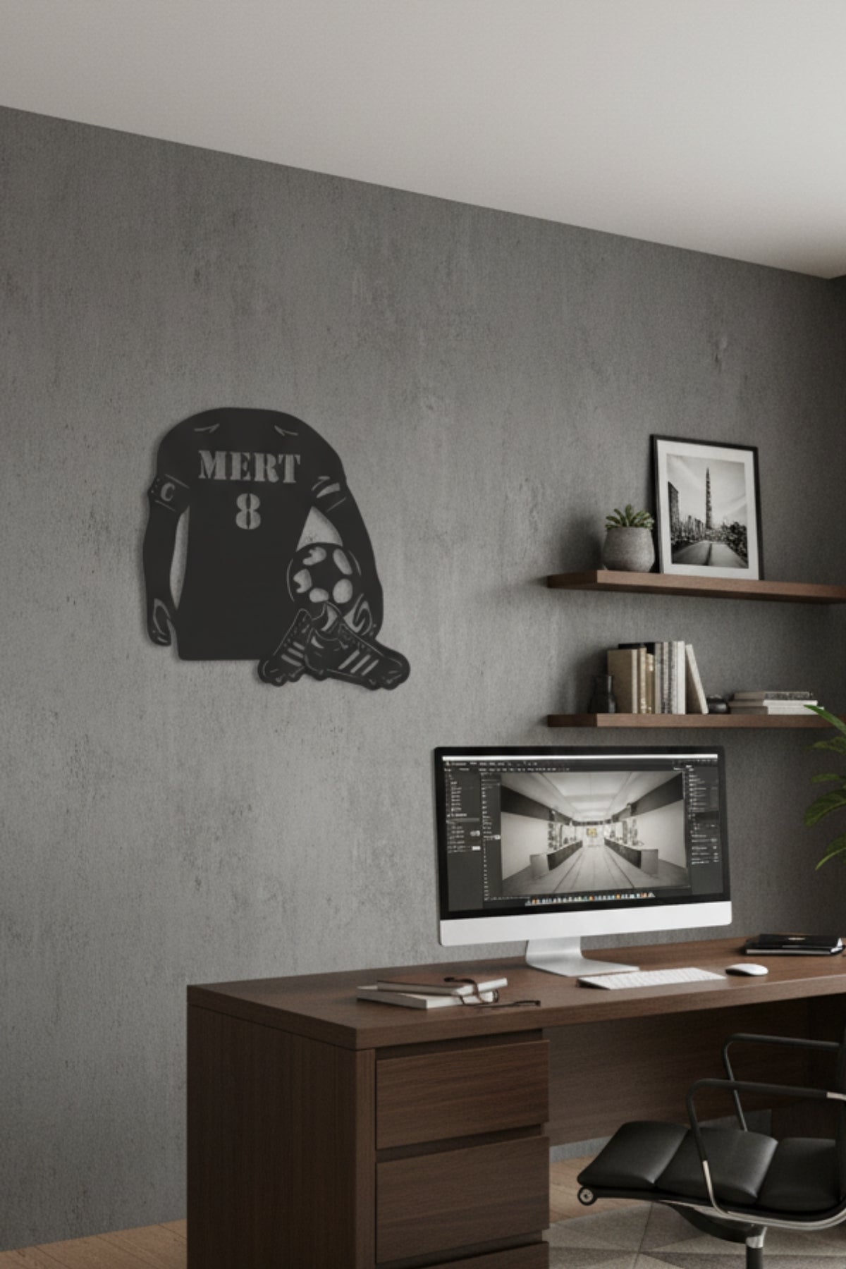 Kişiye Özel İsimli Futbolcu Forması Metal Duvar Tablosu