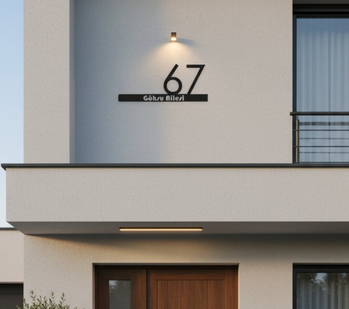 Metal Tasarım Kişiye Özel Kapı Numarası ve Aile İsmi Tabelası