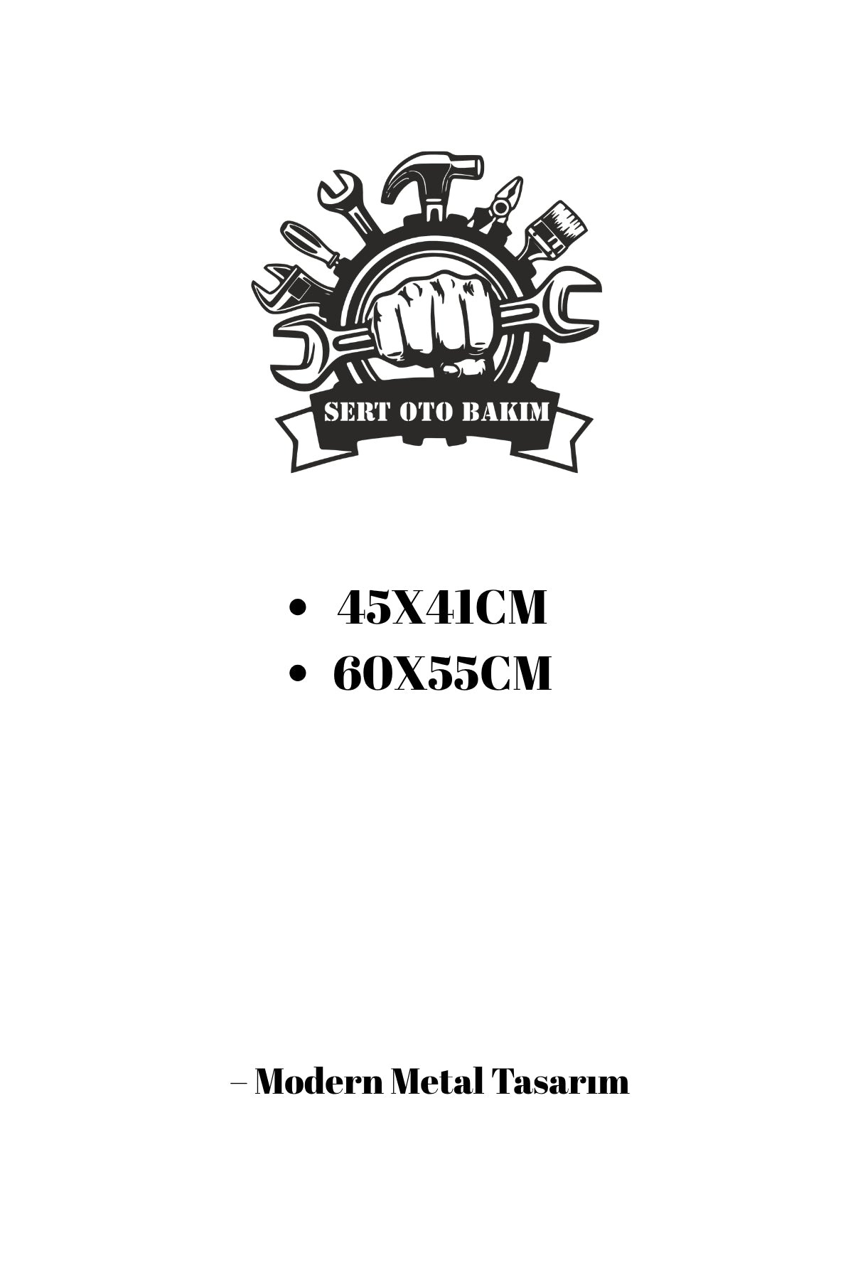 Kişiye Özel Metal Oto Servis Tabelası - Lazer Kesim Duvar Dekoru