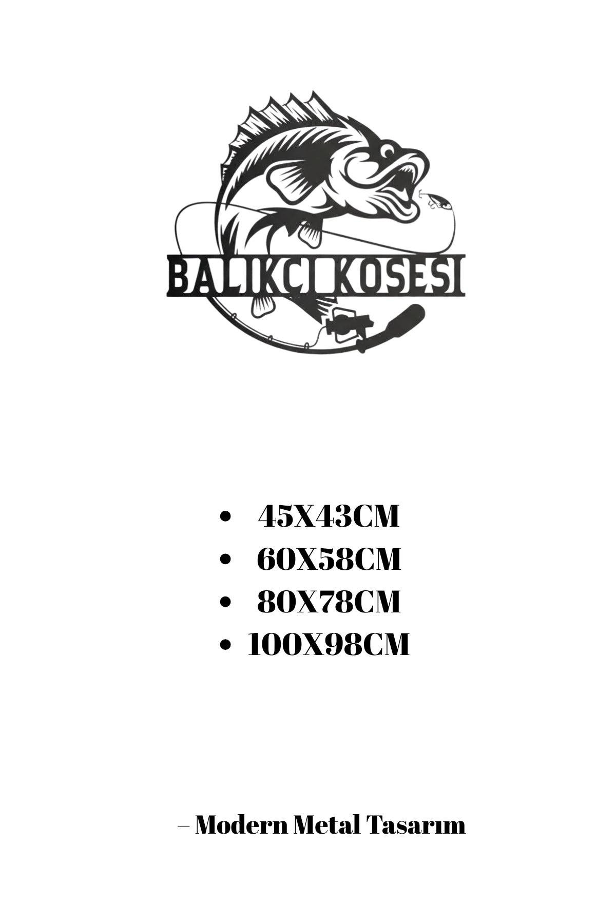 Kişiye Özel Lazer Kesim Metal Balıkçı Tabelası