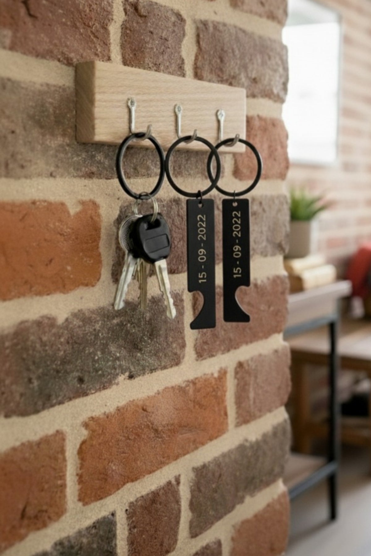 Kişiye Özel İsim ve Tarih Baskılı Puzzle Kalp Metal Anahtarlık Seti