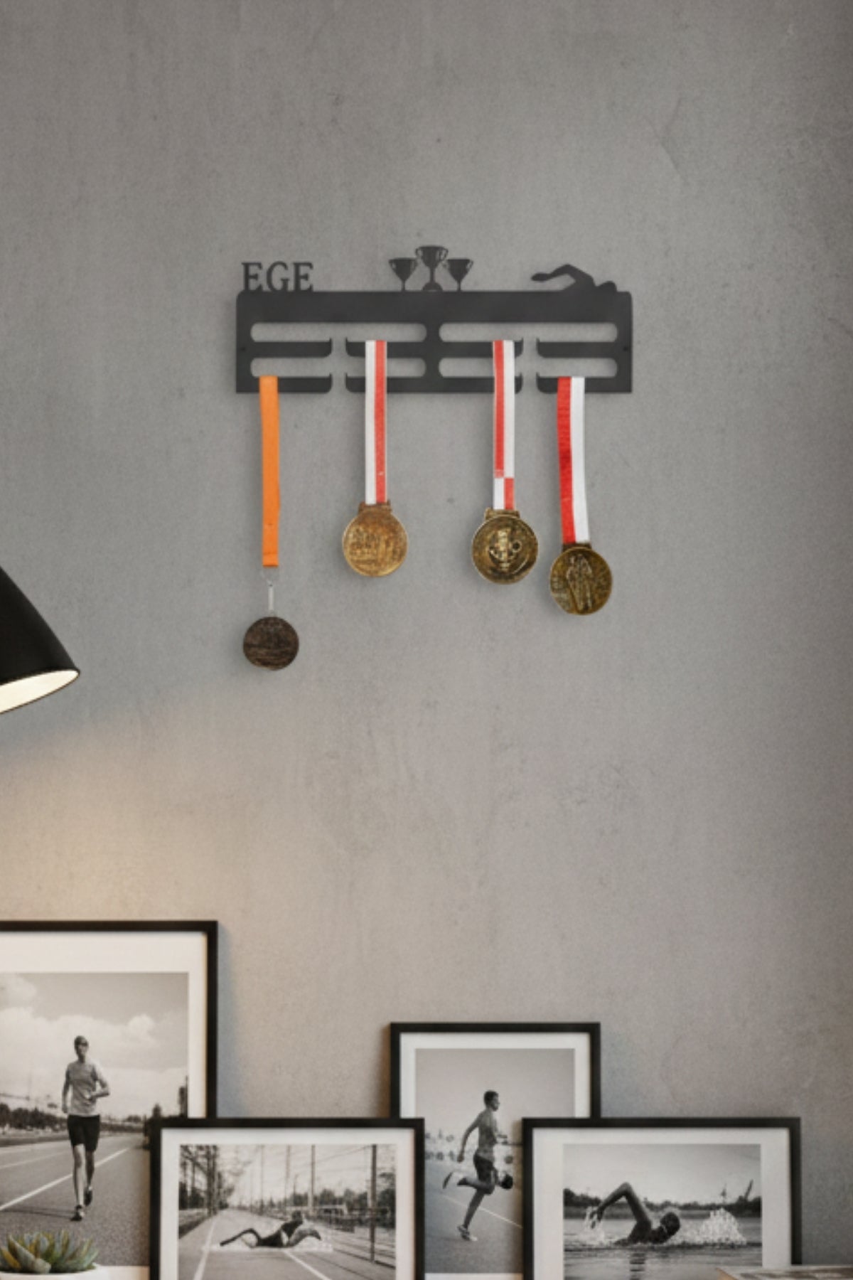 Kişiye Özel İsimli Madalya Askılığı Yüzme Madalya Askısı