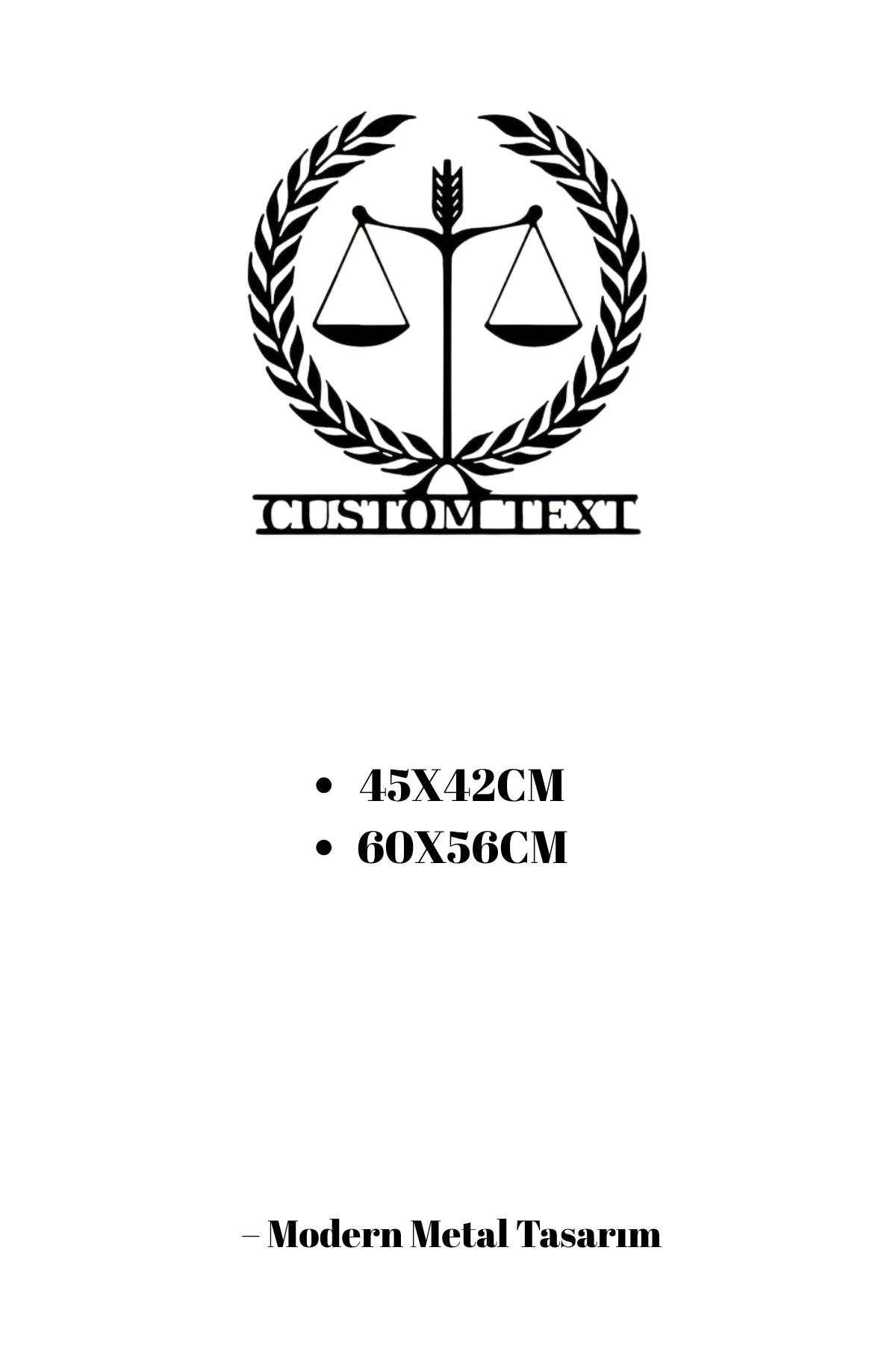 Kişiye Özel İsimli Adalet Terazisi Metal Duvar Tablosu