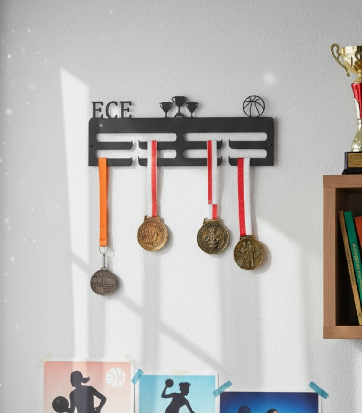 Kişiye Özel İsimli Madalya Askılığı Basketbol Madalya Askısı