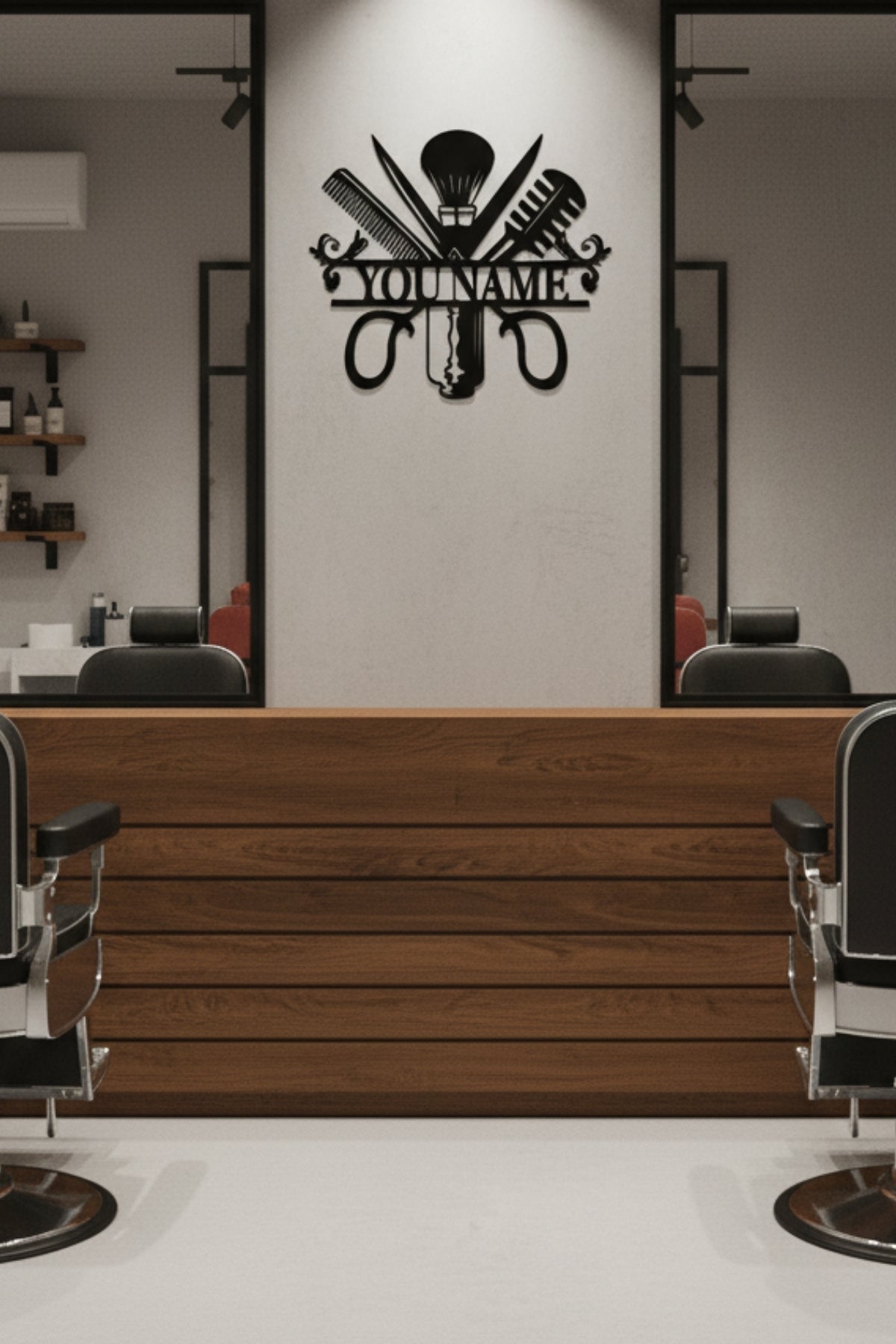 Kişiye Özel İsimli Berber ve Kuaför Metal Tabela