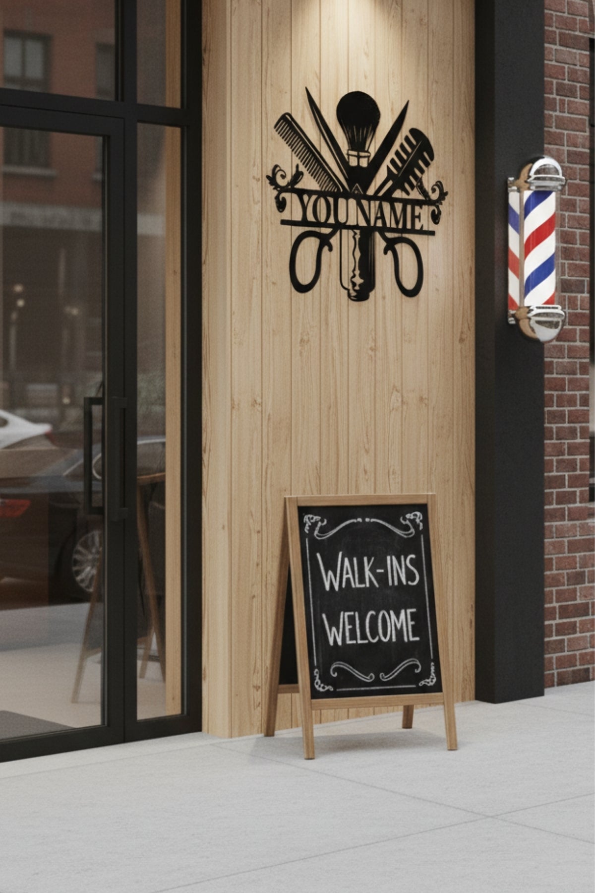 Kişiye Özel İsimli Berber ve Kuaför Metal Tabela