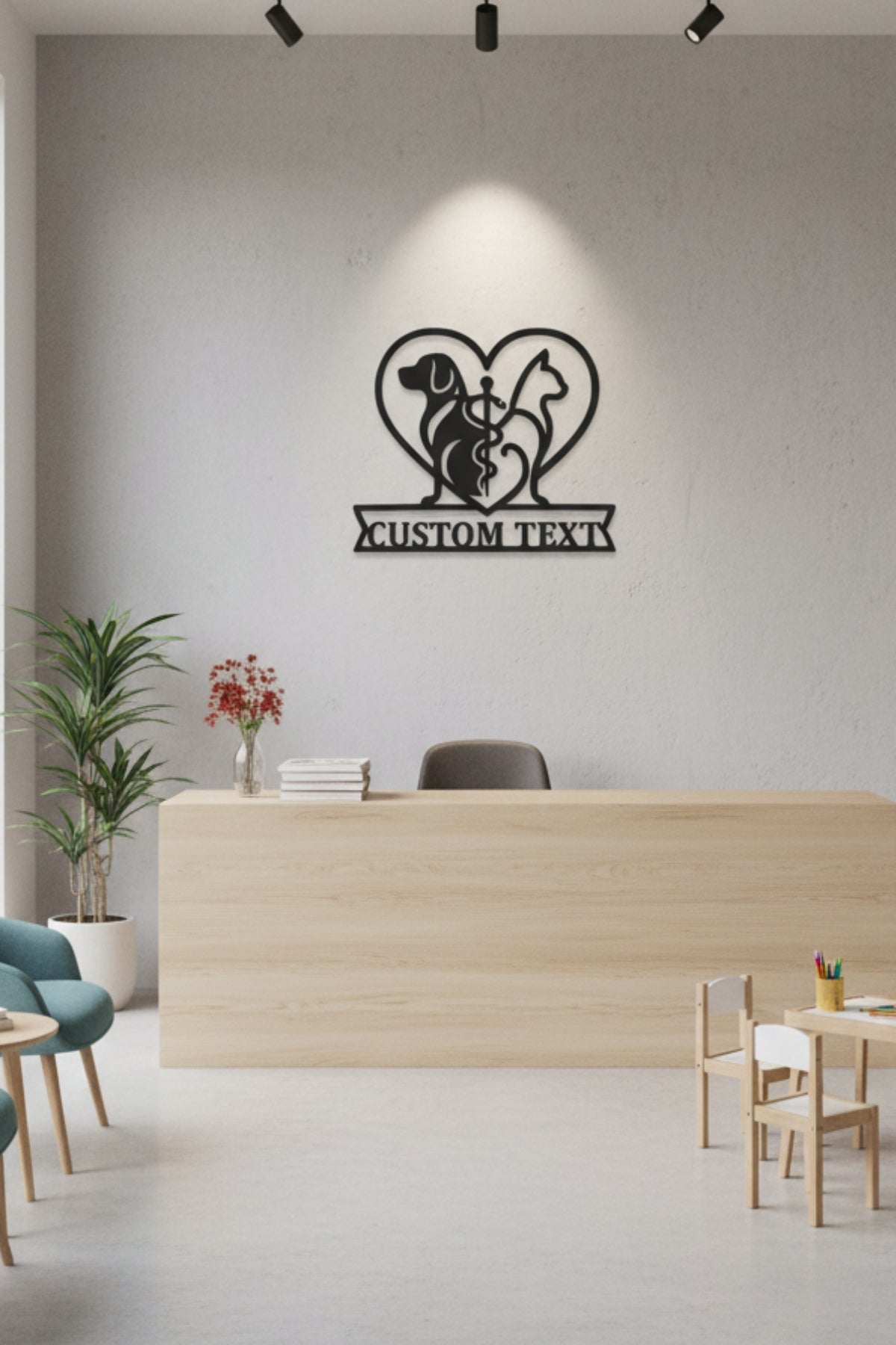 Kişiye Özel İsimli Veteriner Hekim Metal Duvar Tablosu