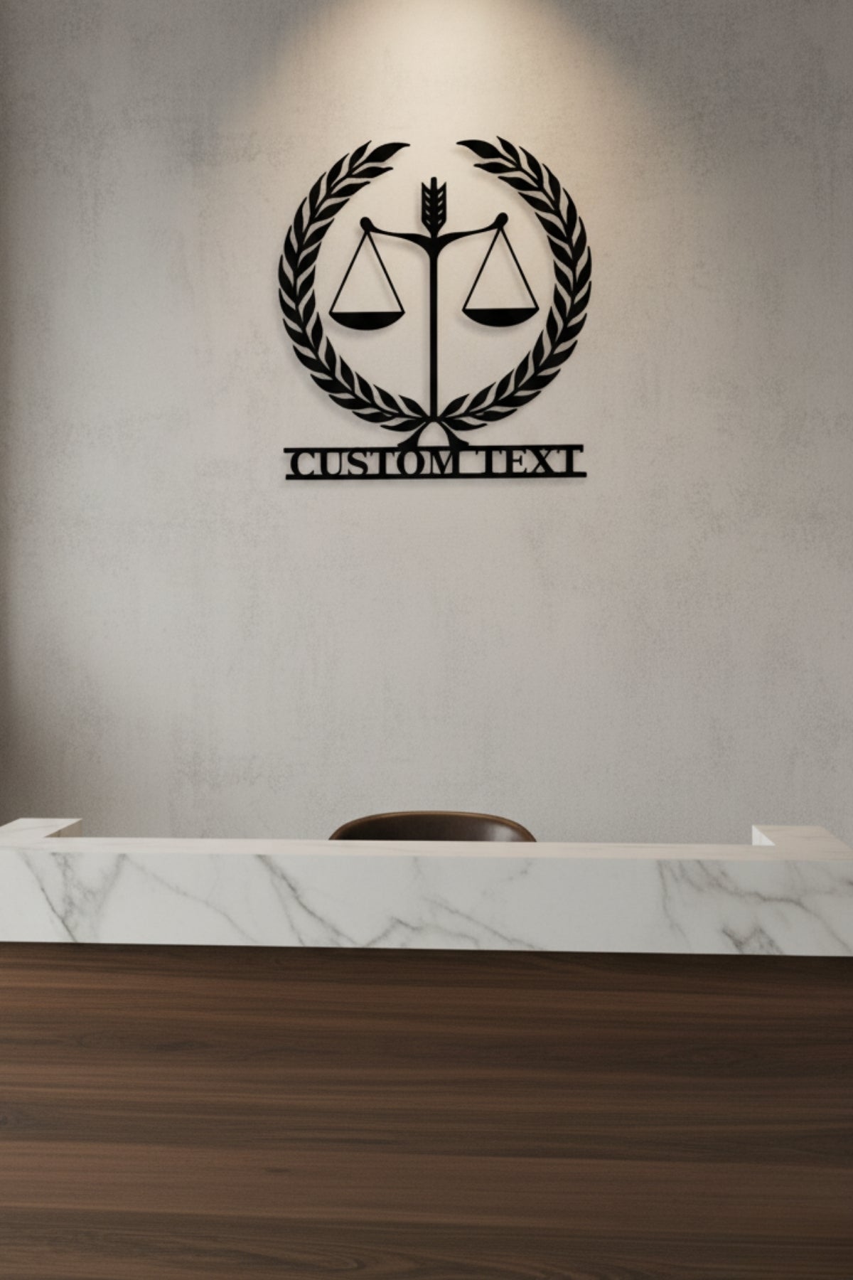 Kişiye Özel İsimli Adalet Terazisi Metal Duvar Tablosu