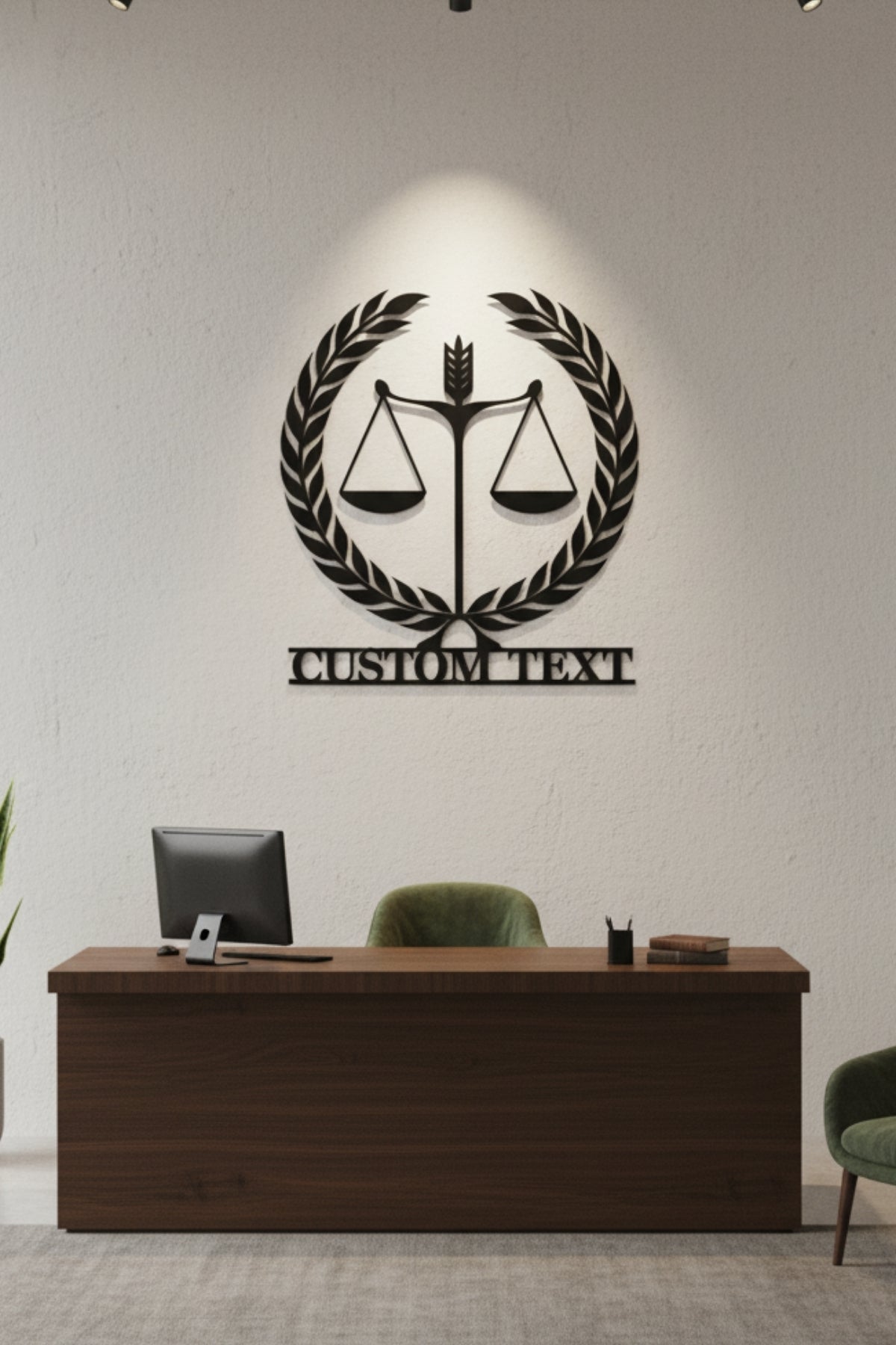 Kişiye Özel İsimli Adalet Terazisi Metal Duvar Tablosu