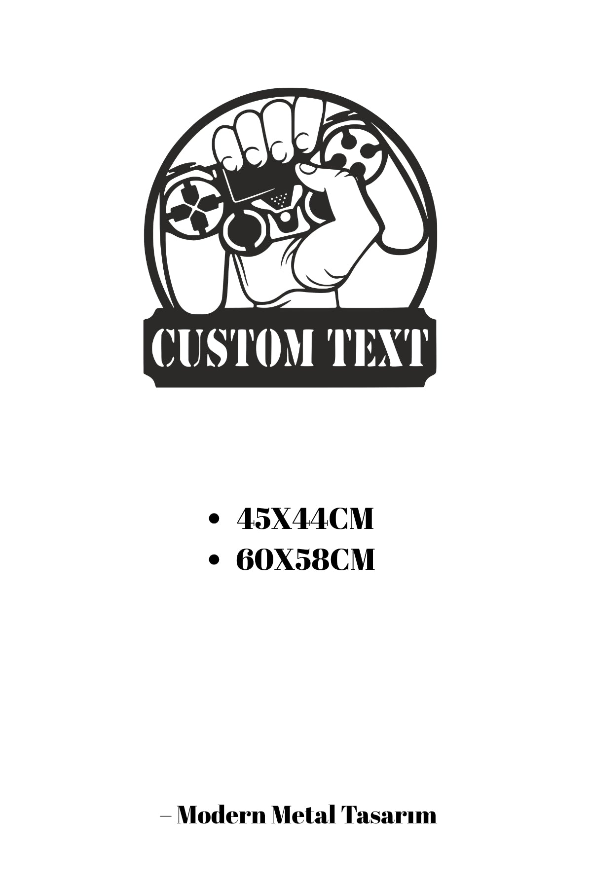 İsme Özel Joystick Temalı Metal Dekorasyon – Oyuncu Odası Aksesuarı