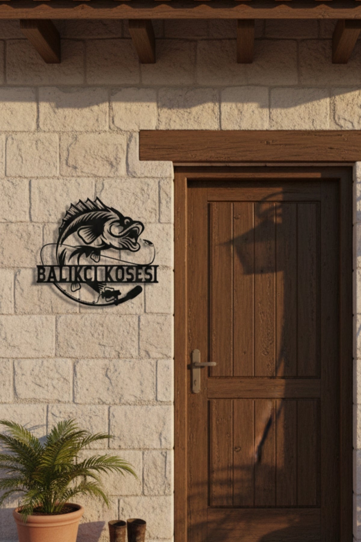 Kişiye Özel Lazer Kesim Metal Balıkçı Tabelası