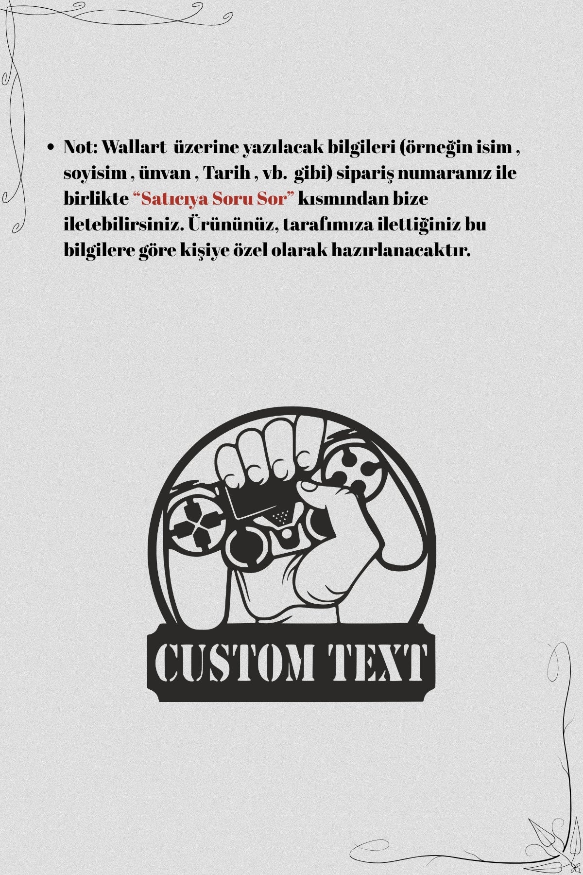 İsme Özel Joystick Temalı Metal Dekorasyon – Oyuncu Odası Aksesuarı