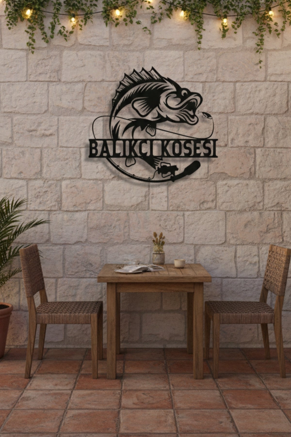 Kişiye Özel Lazer Kesim Metal Balıkçı Tabelası