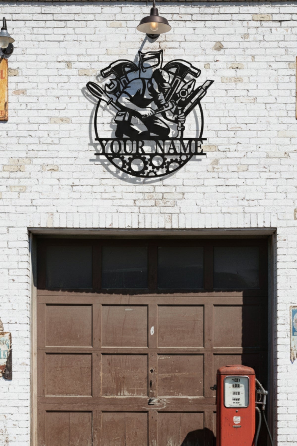 Atölye ve Garaj İçin İsim Yazılı Metal Dekorasyon