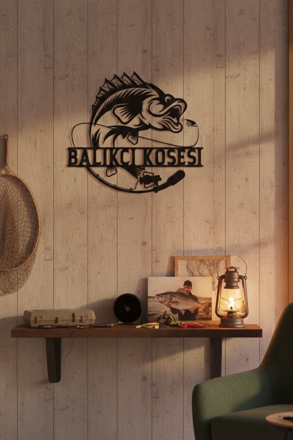 Kişiye Özel Lazer Kesim Metal Balıkçı Tabelası