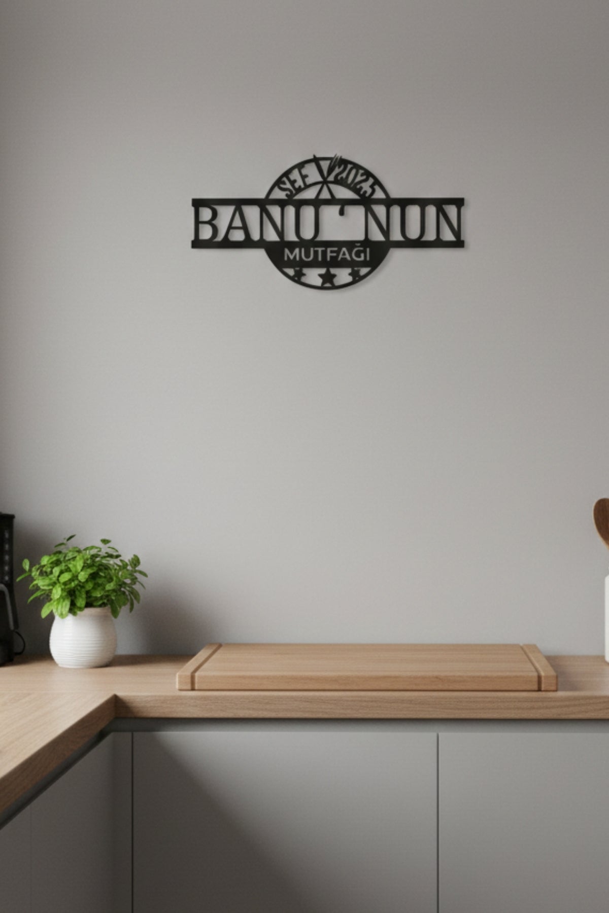 Kişiye Özel Mutfak Şefi Metal Adres Tabelası ve Duvar Dekoru