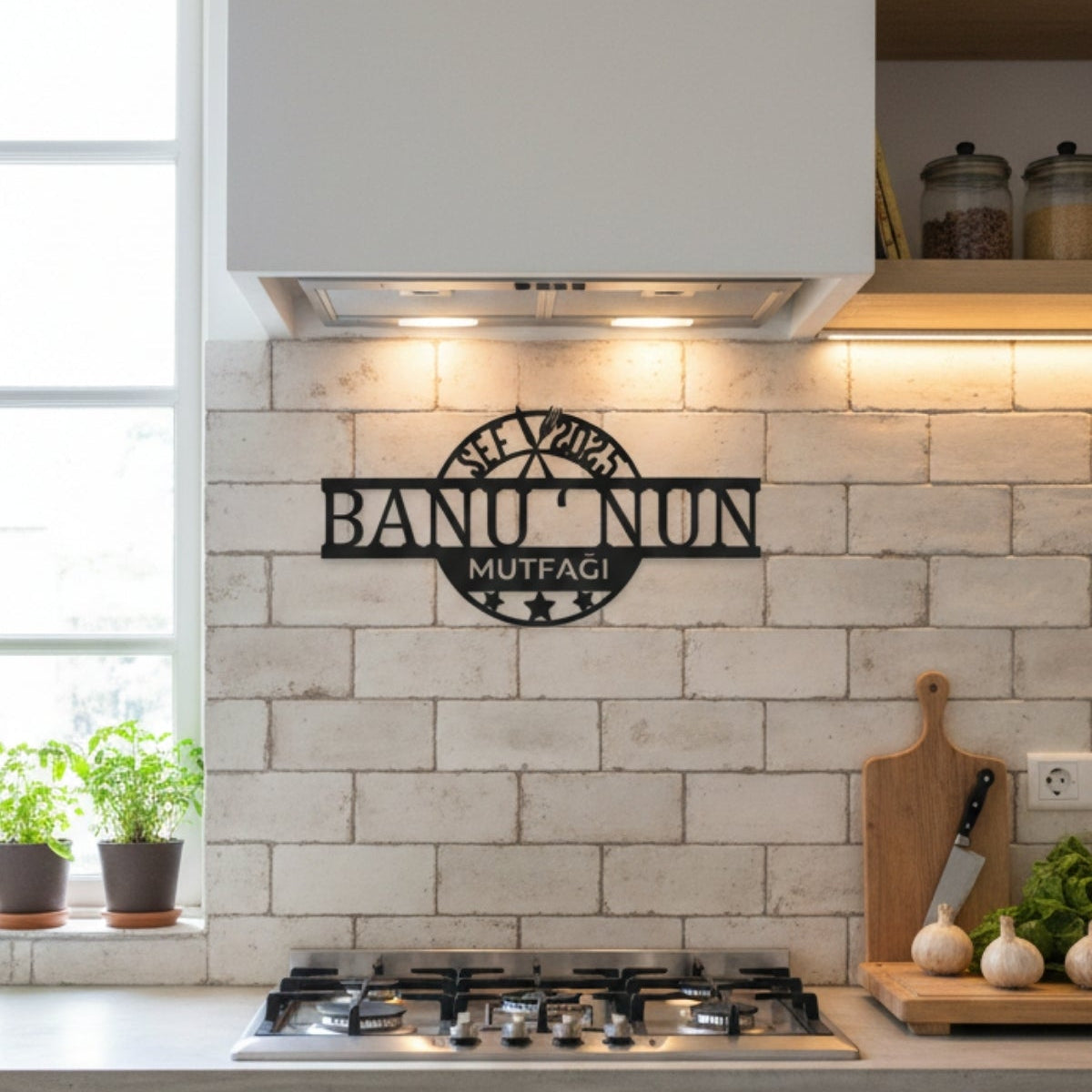 Kişiye Özel Mutfak Şefi Metal Adres Tabelası ve Duvar Dekoru