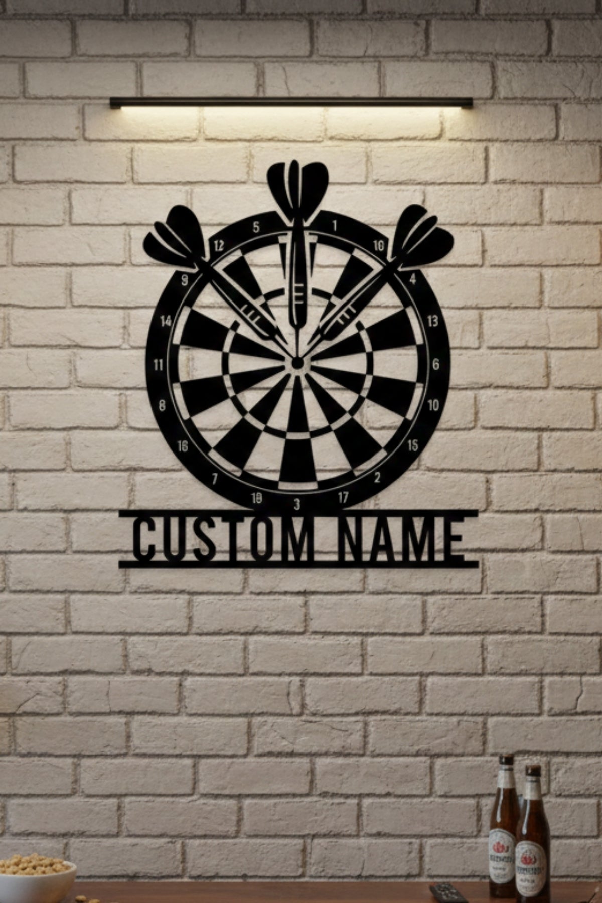 Kişiye Özel Dart Temalı Metal Duvar Dekoru ve İsimlik