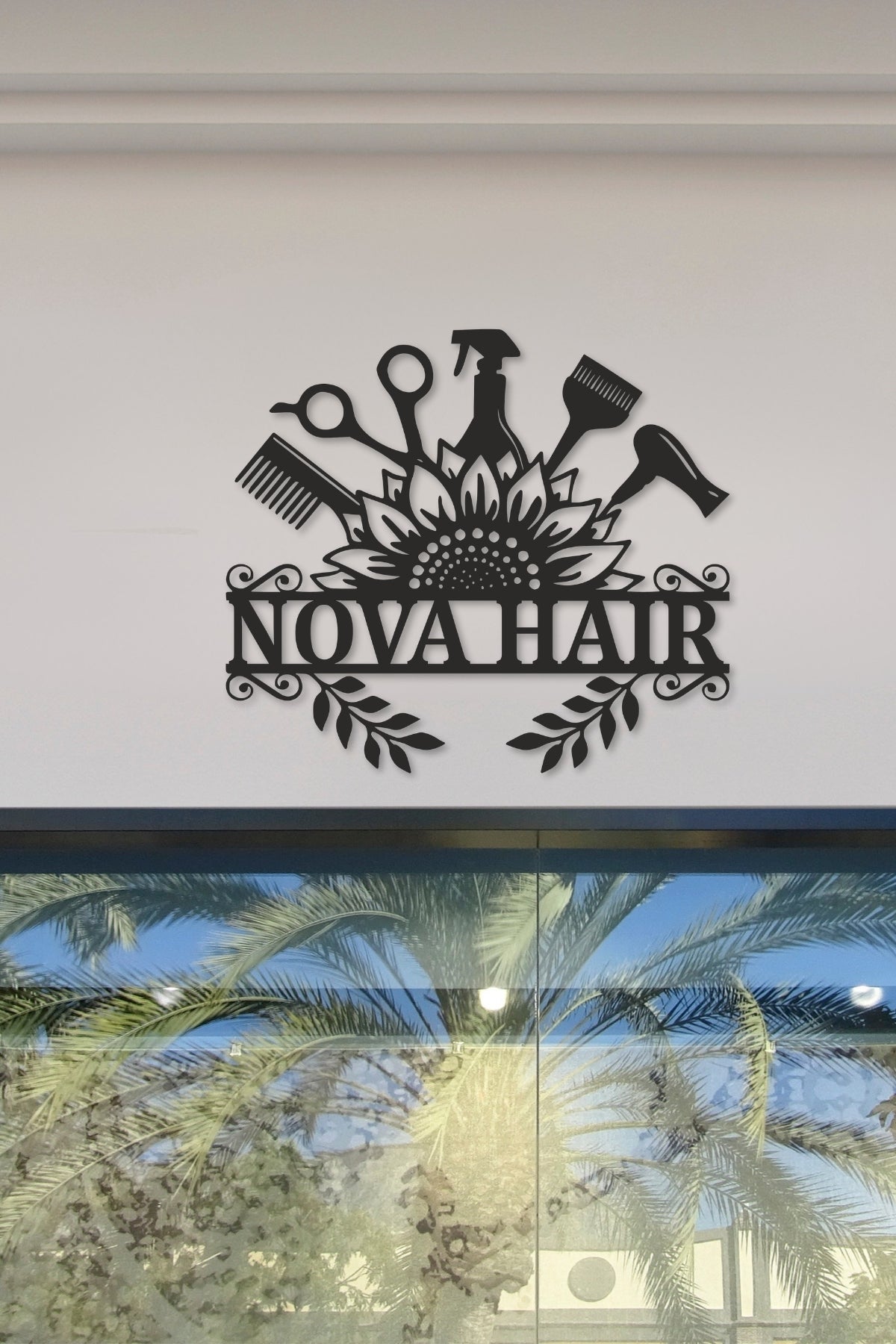 Metal Saç Tasarım Panosu – Kişiye Özel Kuaför Tabelası