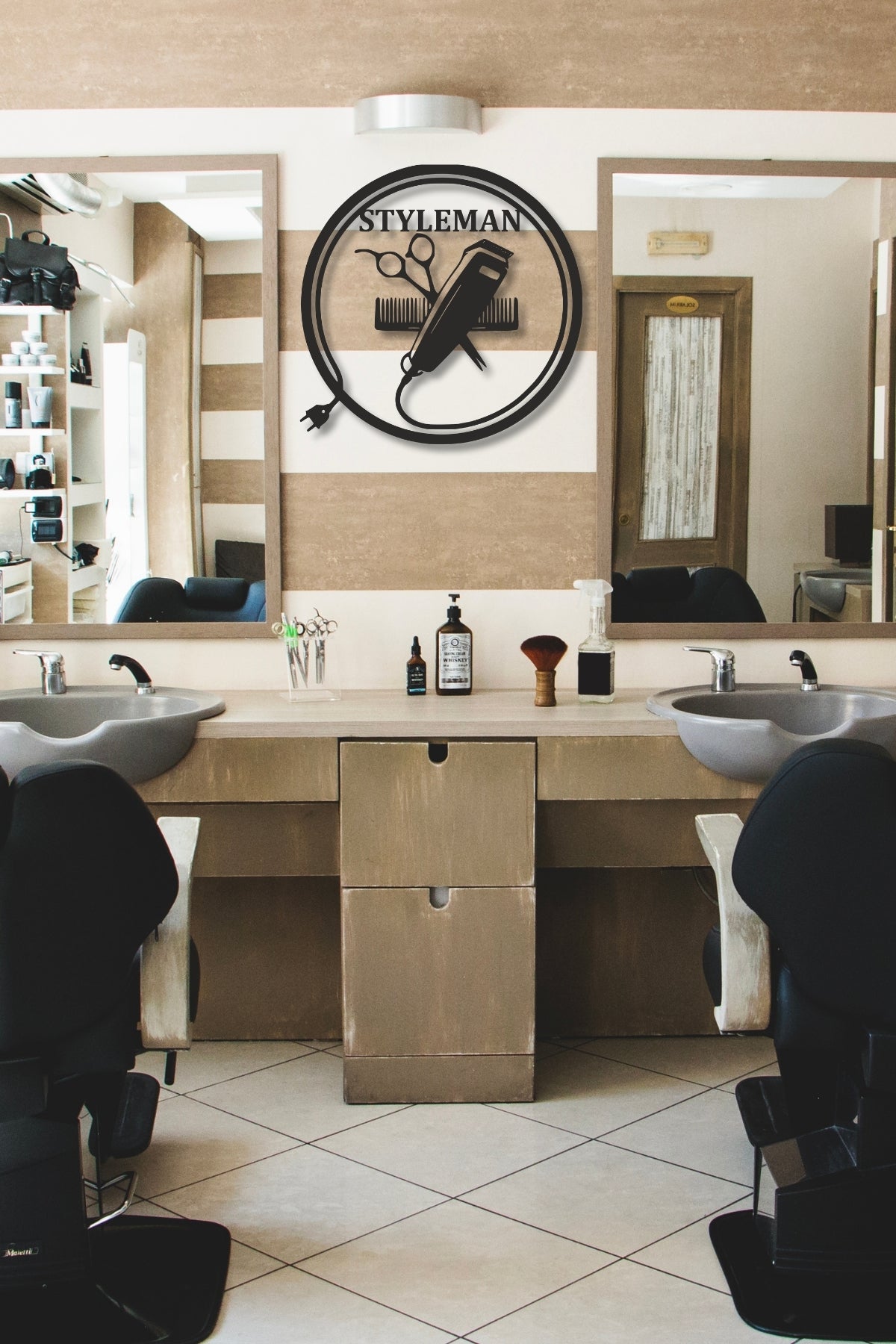 Kişiye Özel Berber & Kuaför Salonu Metal Tabela