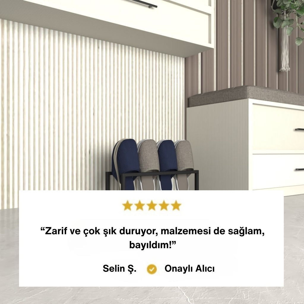 “Zarif ve çok şık duruyor, malzemesi de sağlam, bayıldım!” müşteri memnuniyeti yorumu.