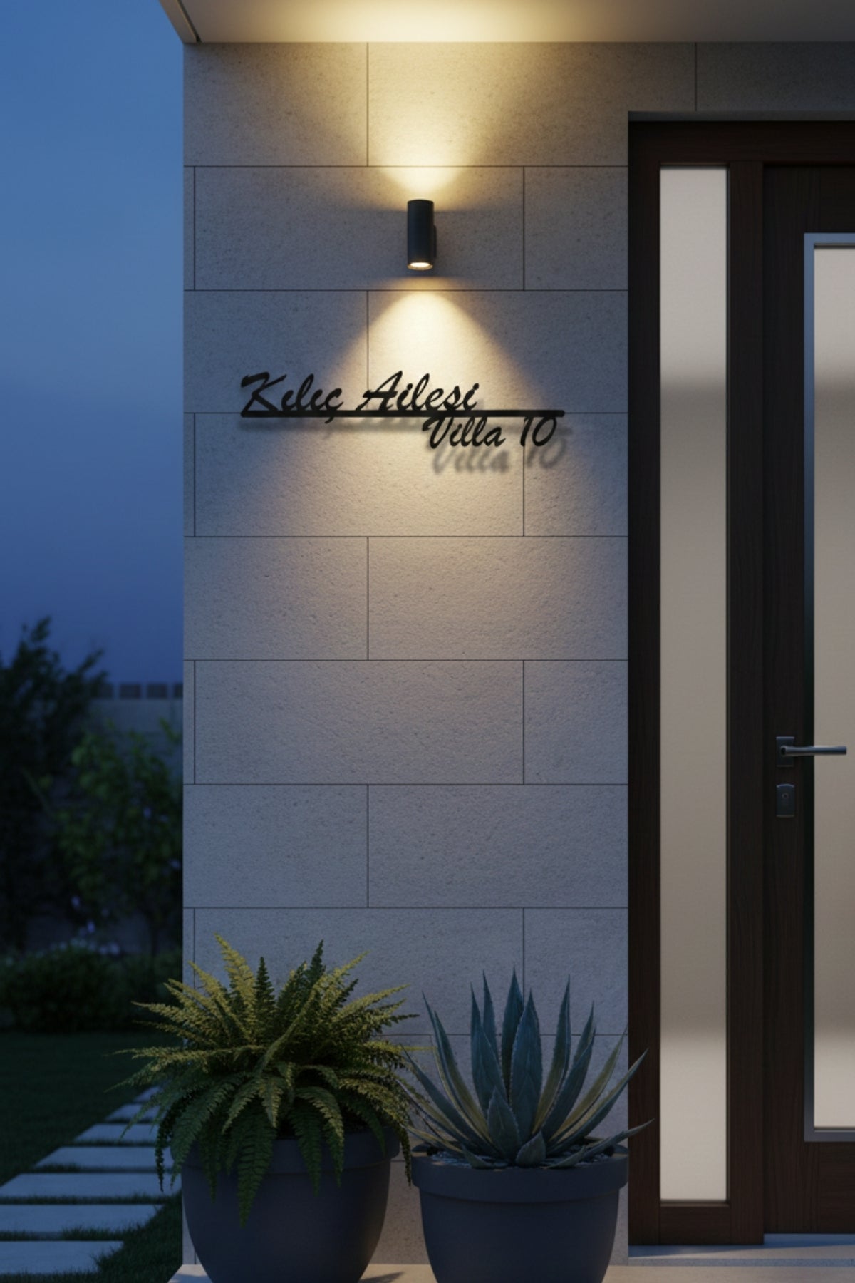 Kişiye Özel Modern Metal Villa İsimliği  Ev ve Kapı Numarası Tabelası