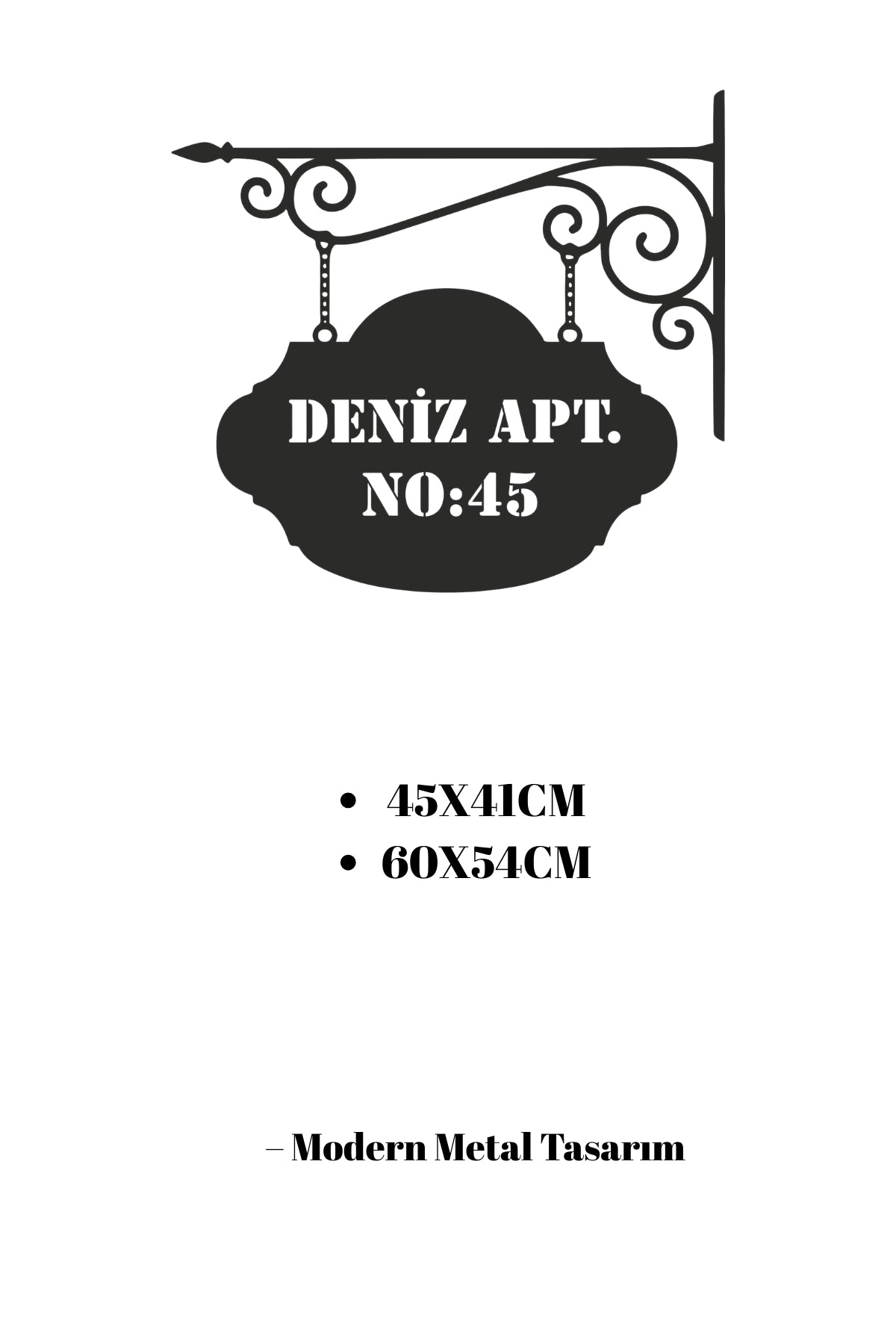 Özel Tasarım Metal Dış Cephe İsimlik – Kişiye Özel Bina Numarası Tabelası