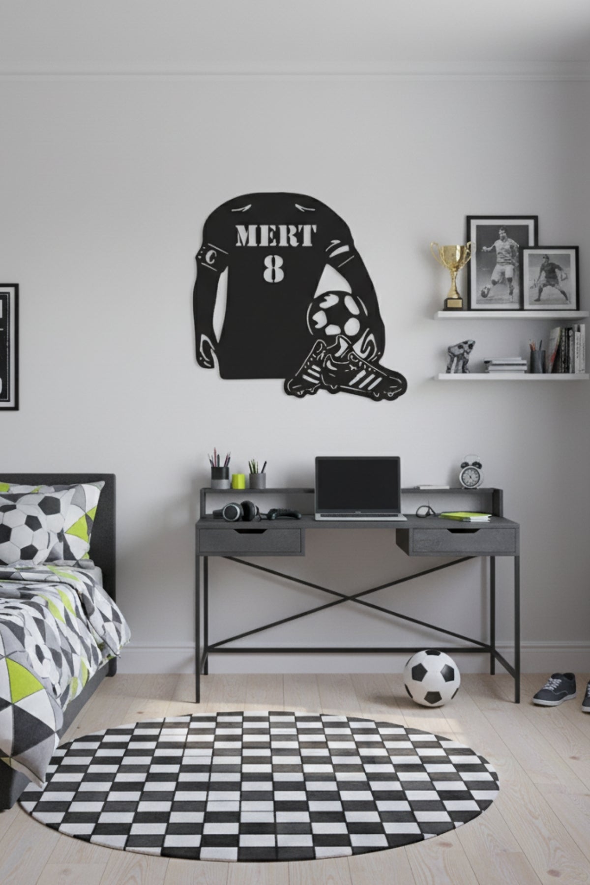 Kişiye Özel İsimli Futbolcu Forması Metal Duvar Tablosu