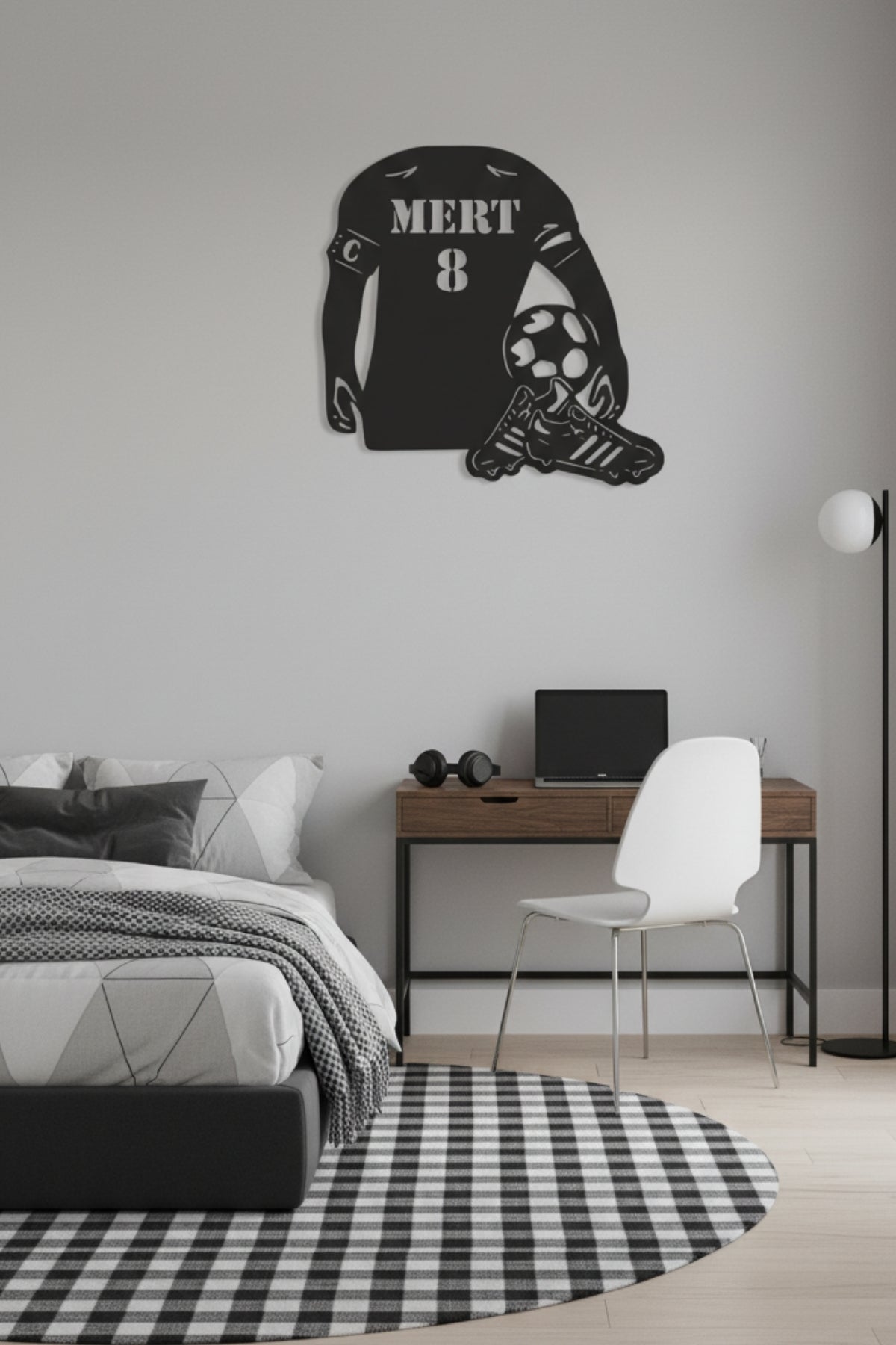 Kişiye Özel İsimli Futbolcu Forması Metal Duvar Tablosu