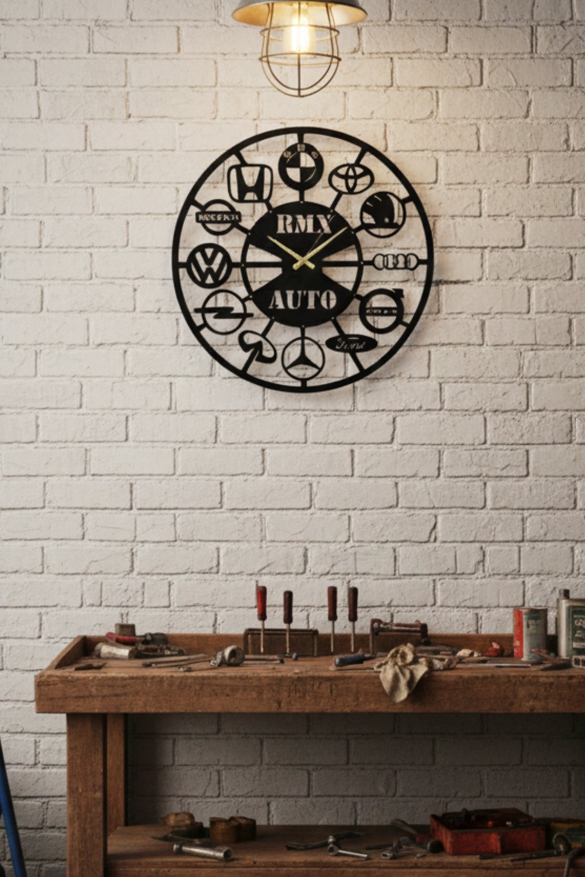 Kişiye Özel Lazer Kesim Metal Saat - Galeri ve Servis Duvar Süslemesi