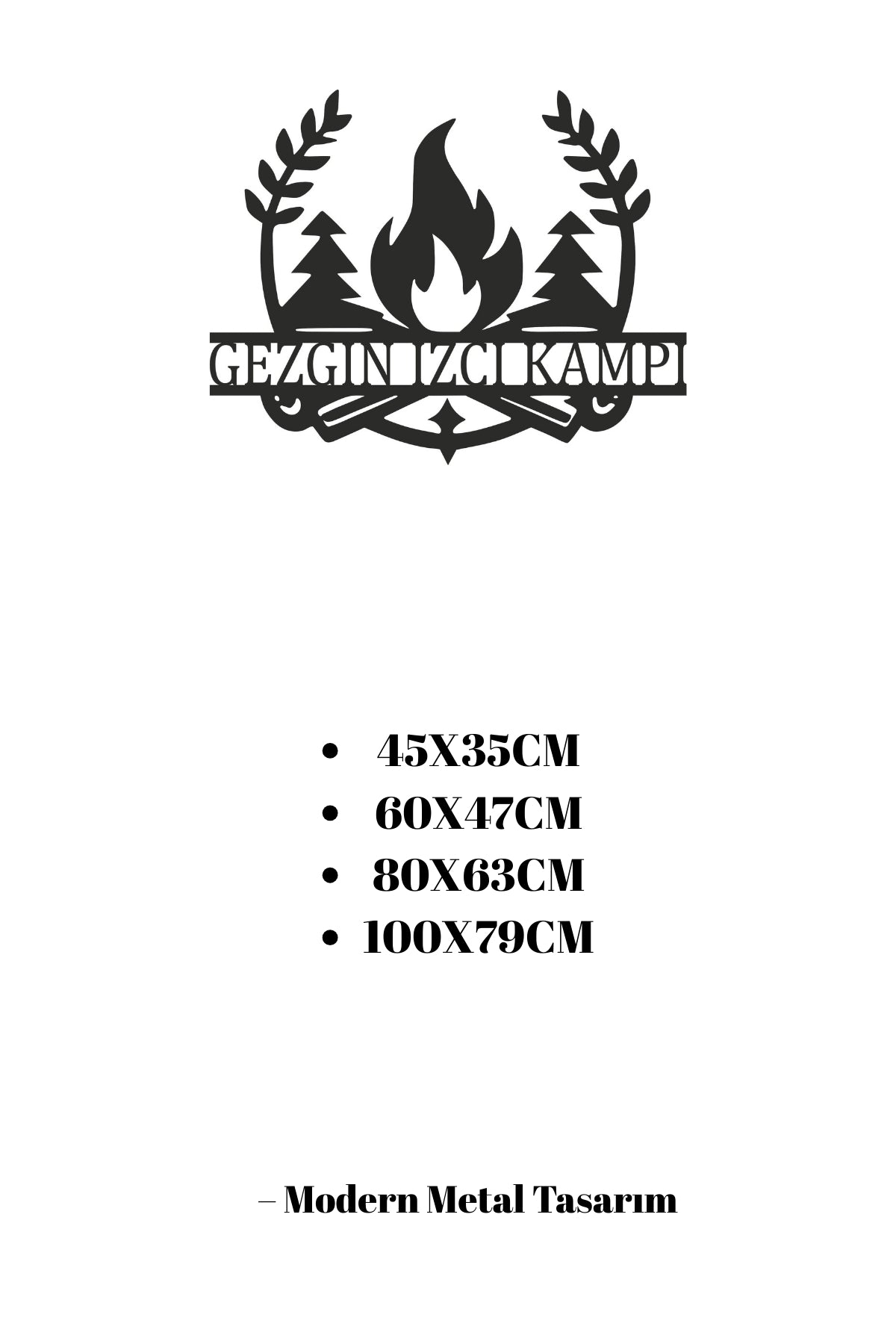 Kamp ve Doğa Temalı Kişiye Özel Metal Tabela