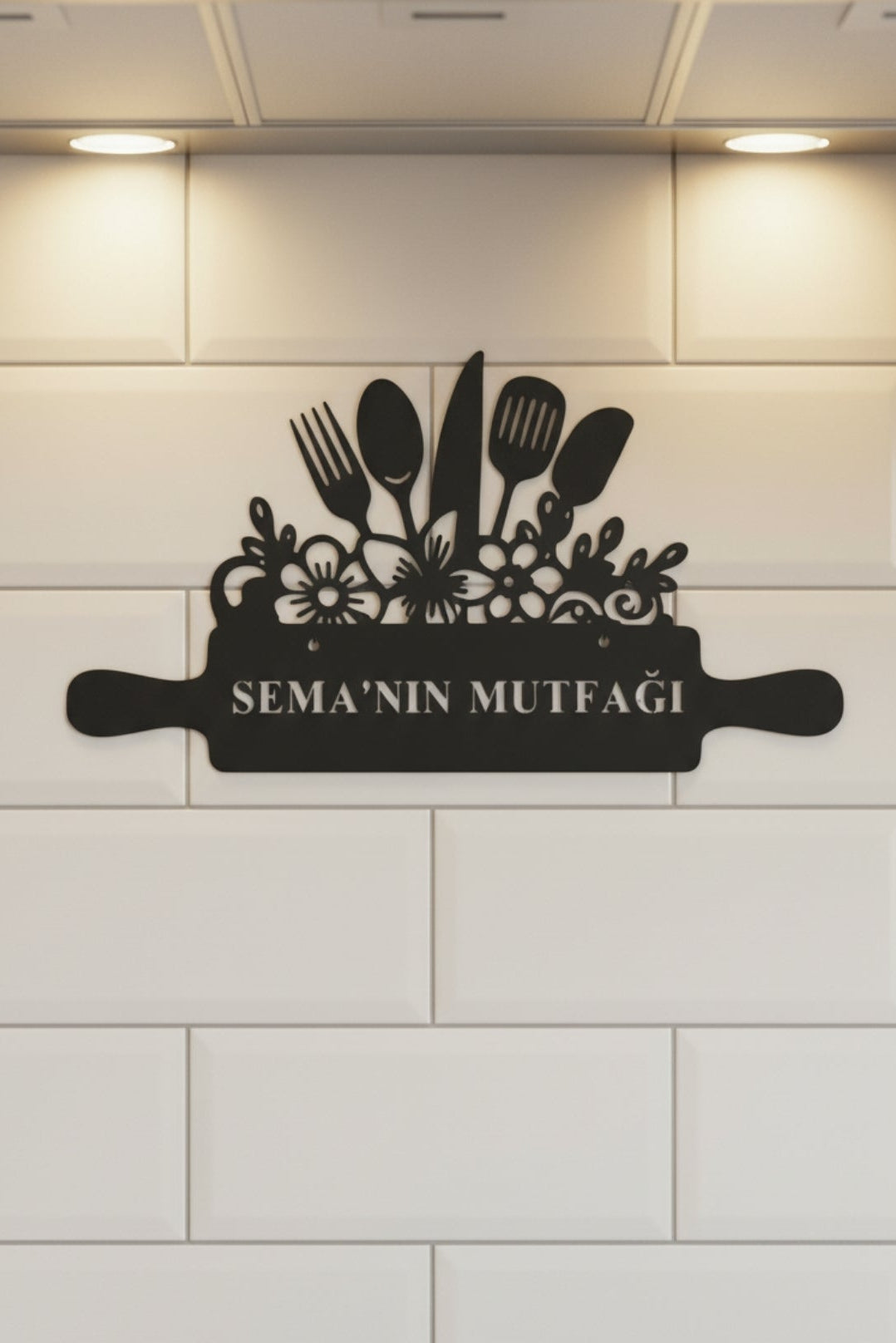 Kişiye Özel İsimli Mutfak Metal Duvar Tablosu