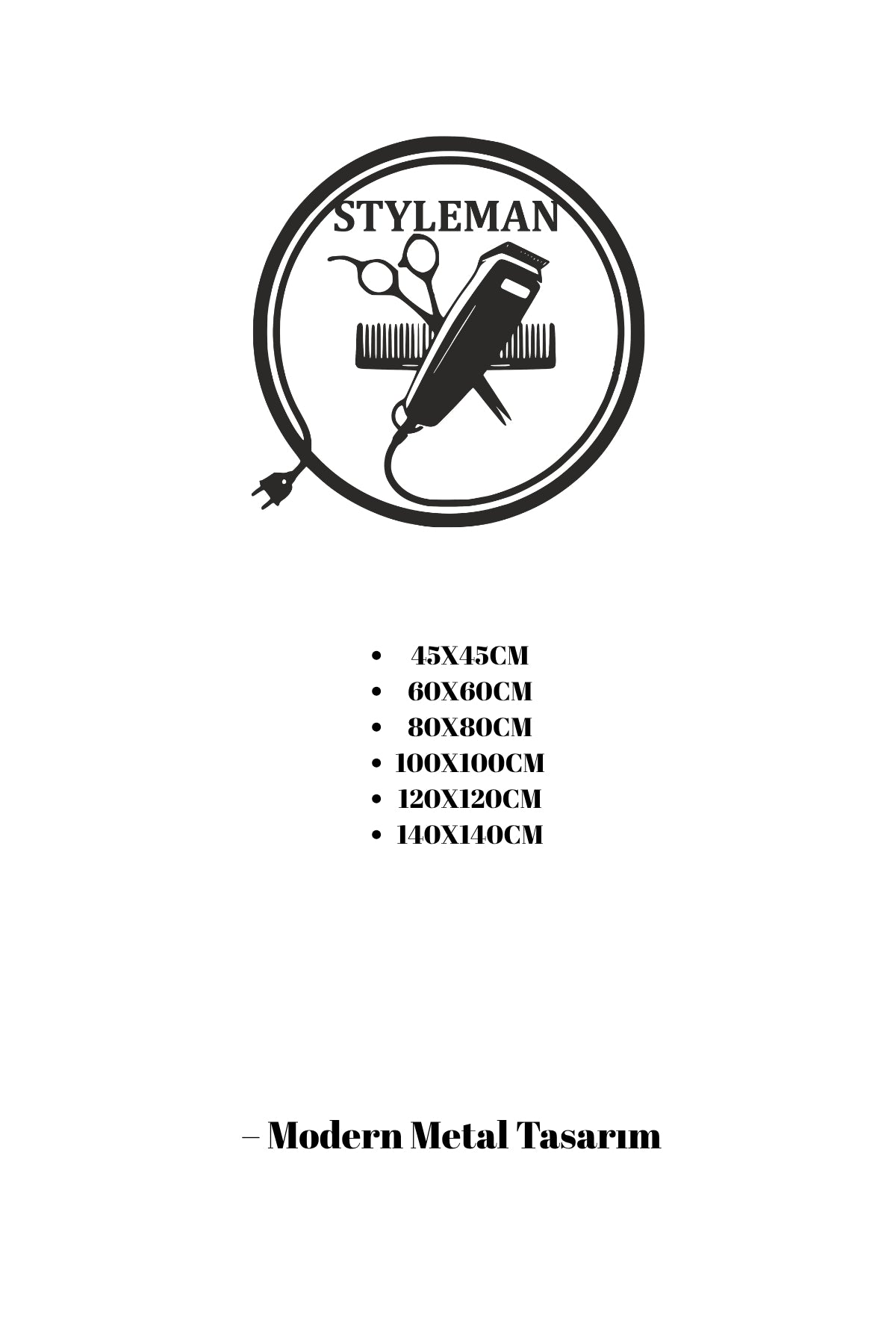 Kişiye Özel Berber & Kuaför Salonu Metal Tabela