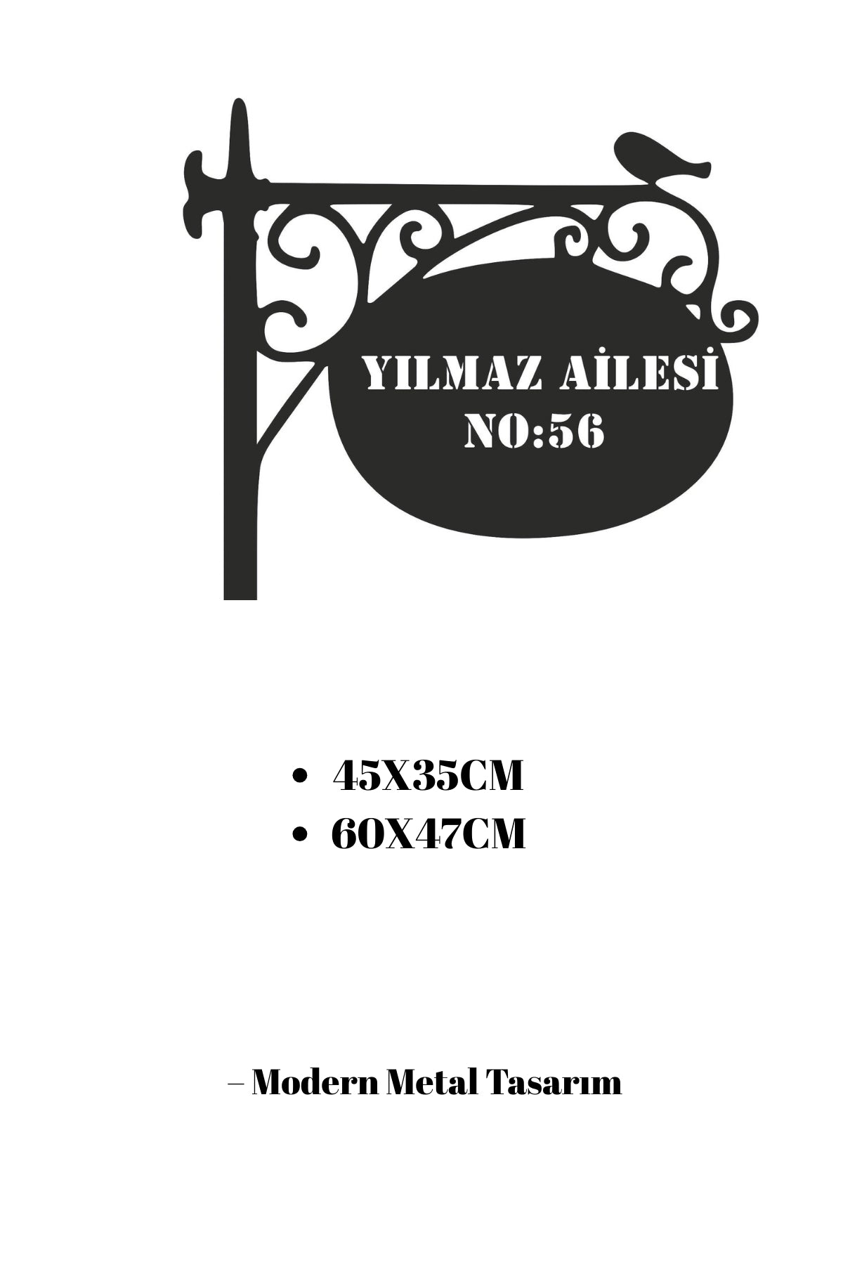 Ferforje Tasarım Kişiye Özel Adres Tabelası