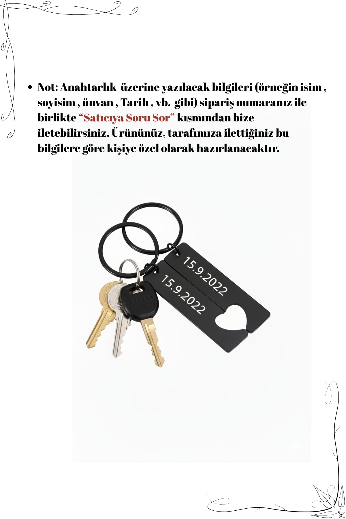 Kişiye Özel İsim ve Tarih Baskılı Puzzle Kalp Metal Anahtarlık Seti