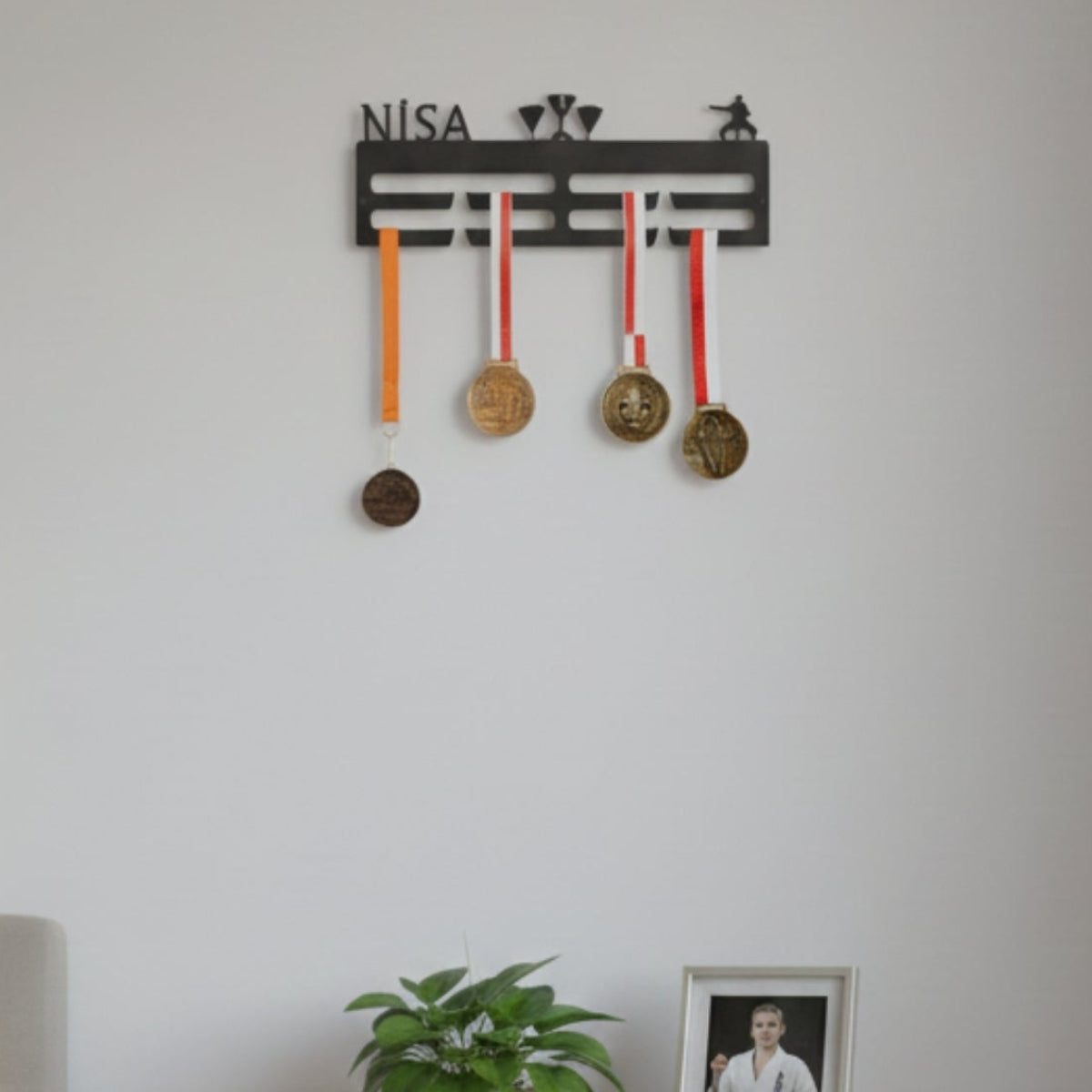 Kişiye Özel isimli Madalya Askılığı Tekvando Madalya Askısı