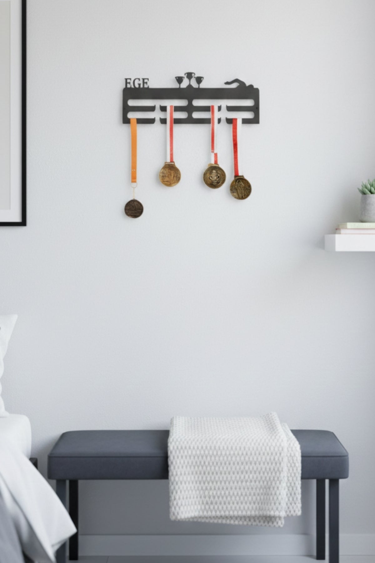 Kişiye Özel İsimli Madalya Askılığı Yüzme Madalya Askısı