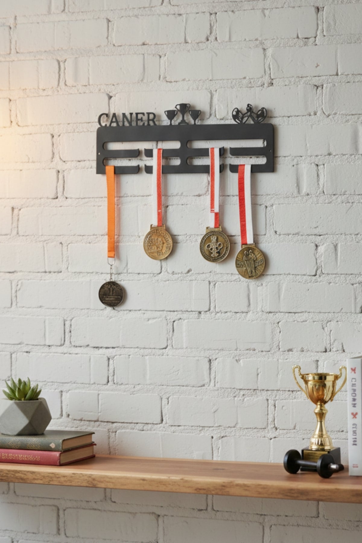 Kişiye Özel İsimli Madalya Askılığı Bilek Güreşi Madalya Askısı