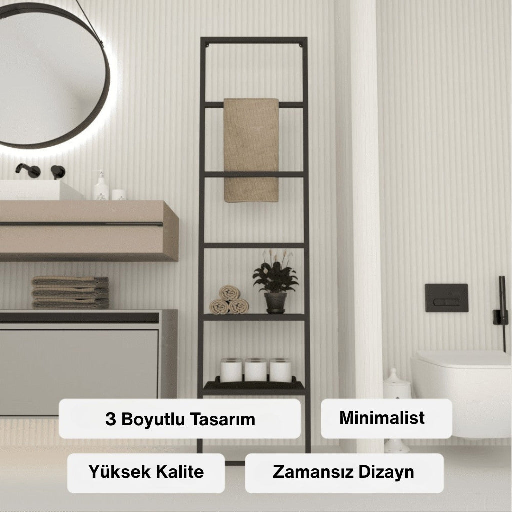 Zemine Monte 2 Raflı Havlu Merdiveni