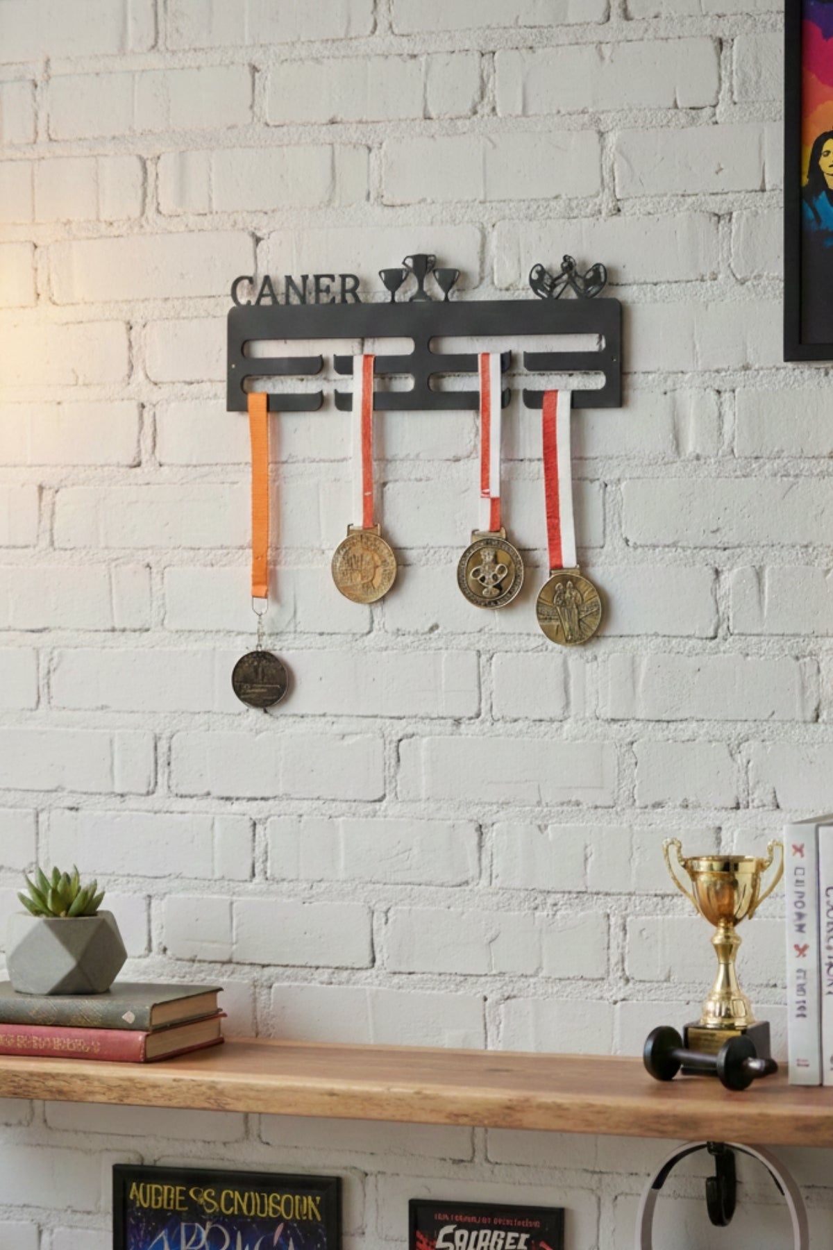 Kişiye Özel İsimli Madalya Askılığı Bilek Güreşi Madalya Askısı