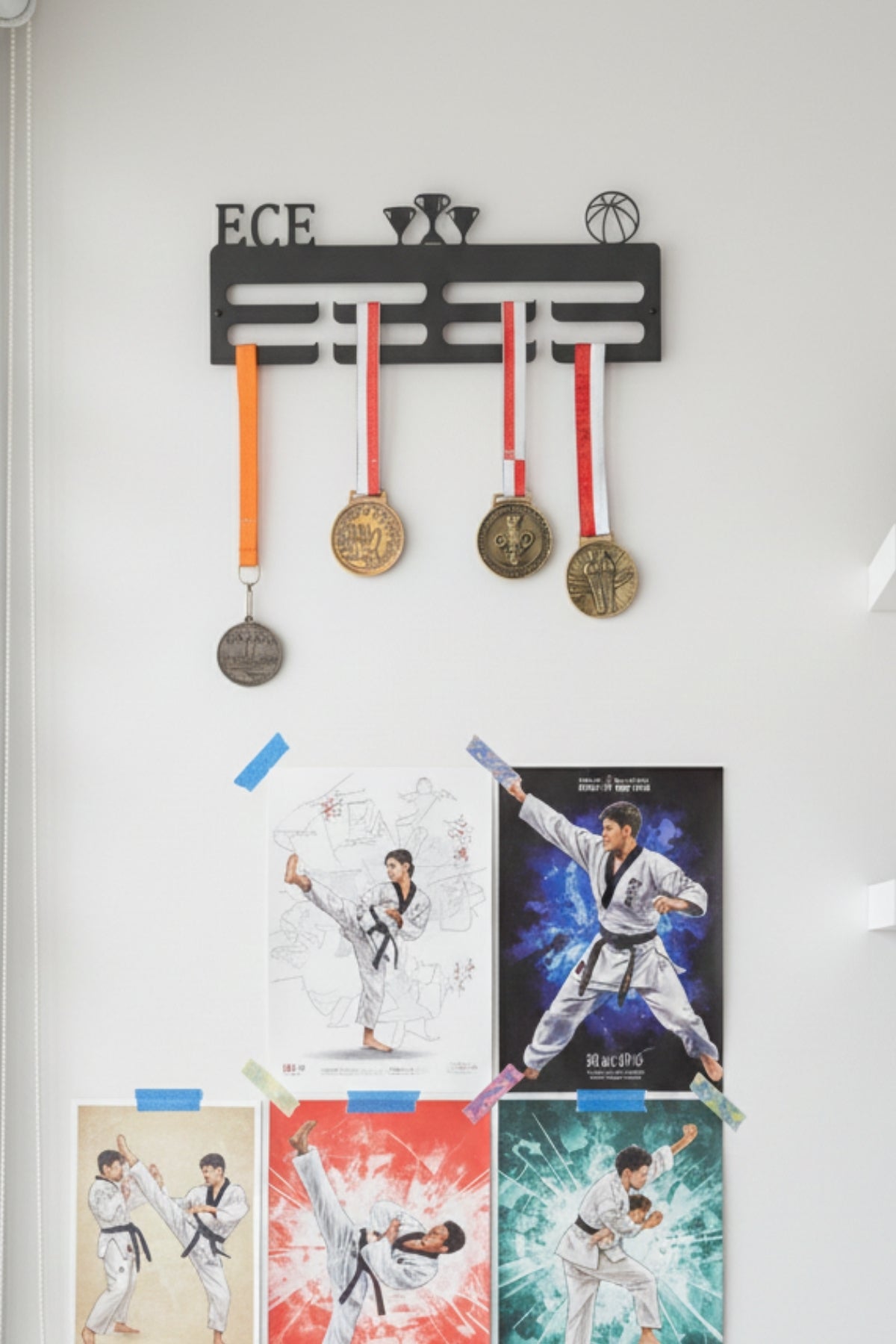 Kişiye Özel İsimli Madalya Askılığı Basketbol Madalya Askısı