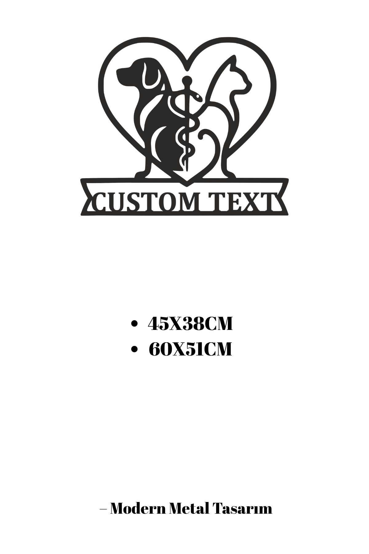 Kişiye Özel İsimli Veteriner Hekim Metal Duvar Tablosu