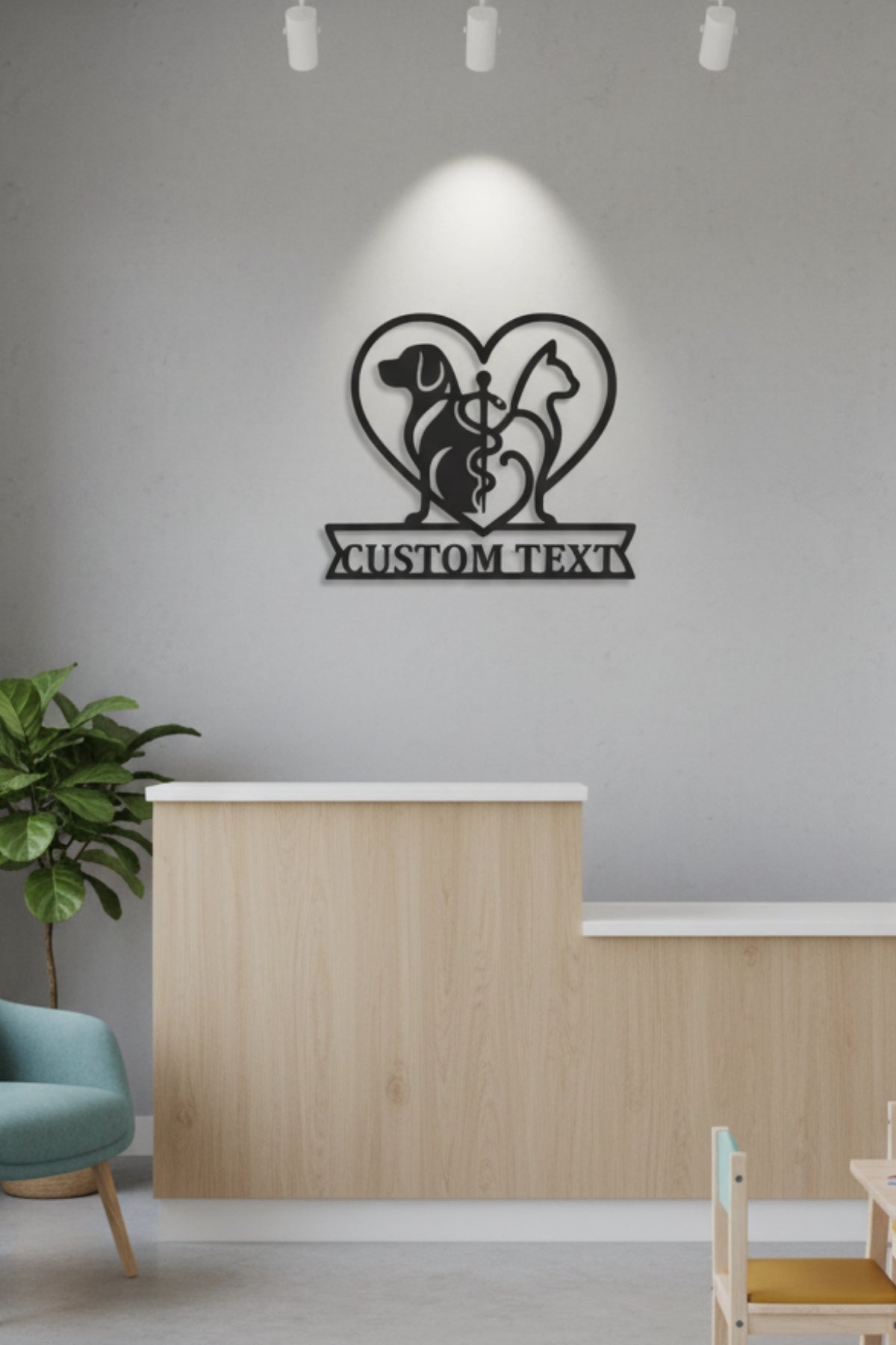 Kişiye Özel İsimli Veteriner Hekim Metal Duvar Tablosu