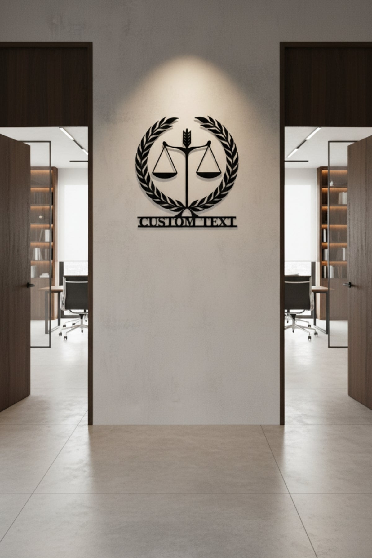 Kişiye Özel İsimli Adalet Terazisi Metal Duvar Tablosu