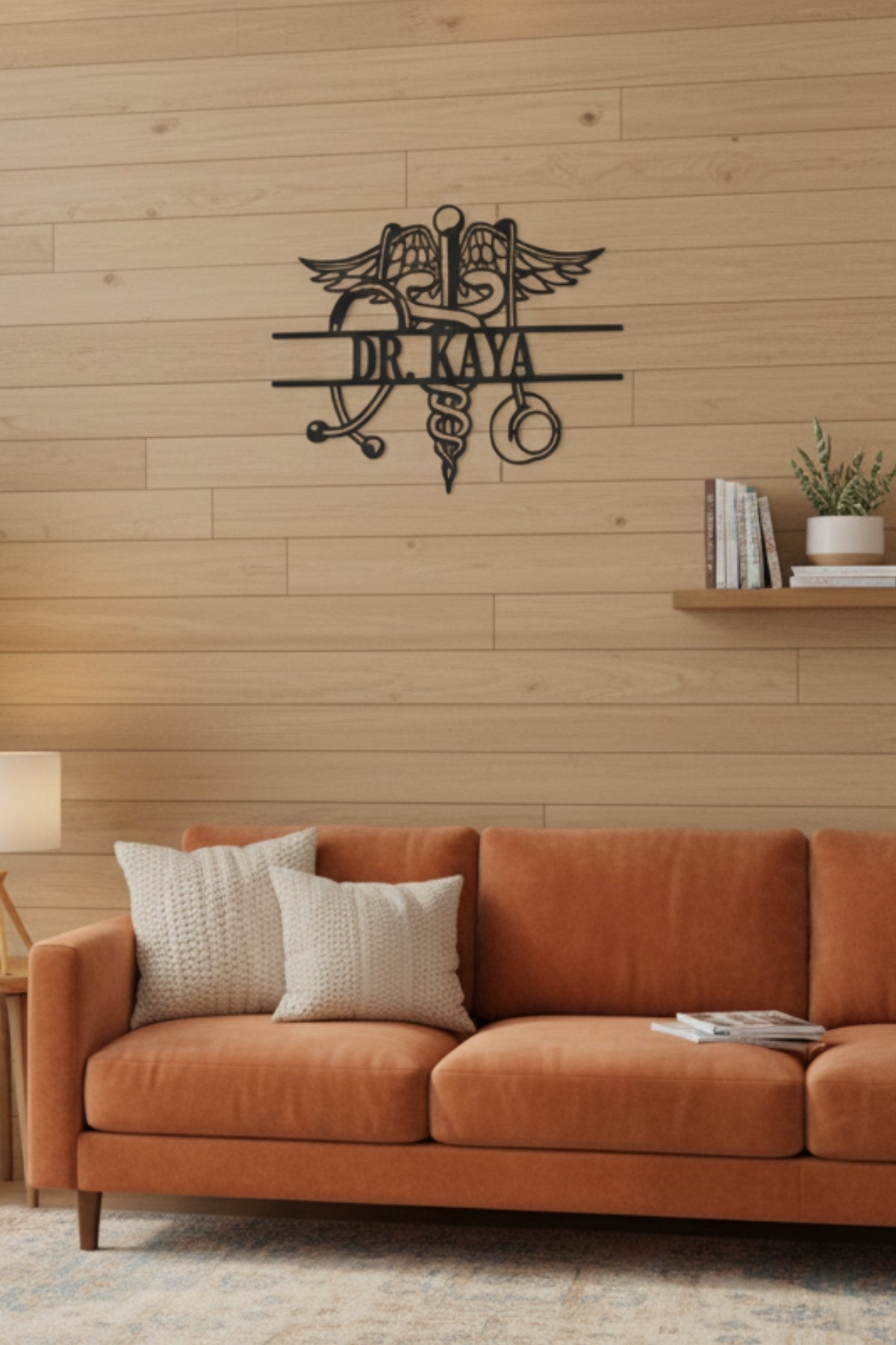 Kişiye Özel Tıp Sembolü Kadüse Ve Stetoskop Tasarımlı Duvar Tablosu