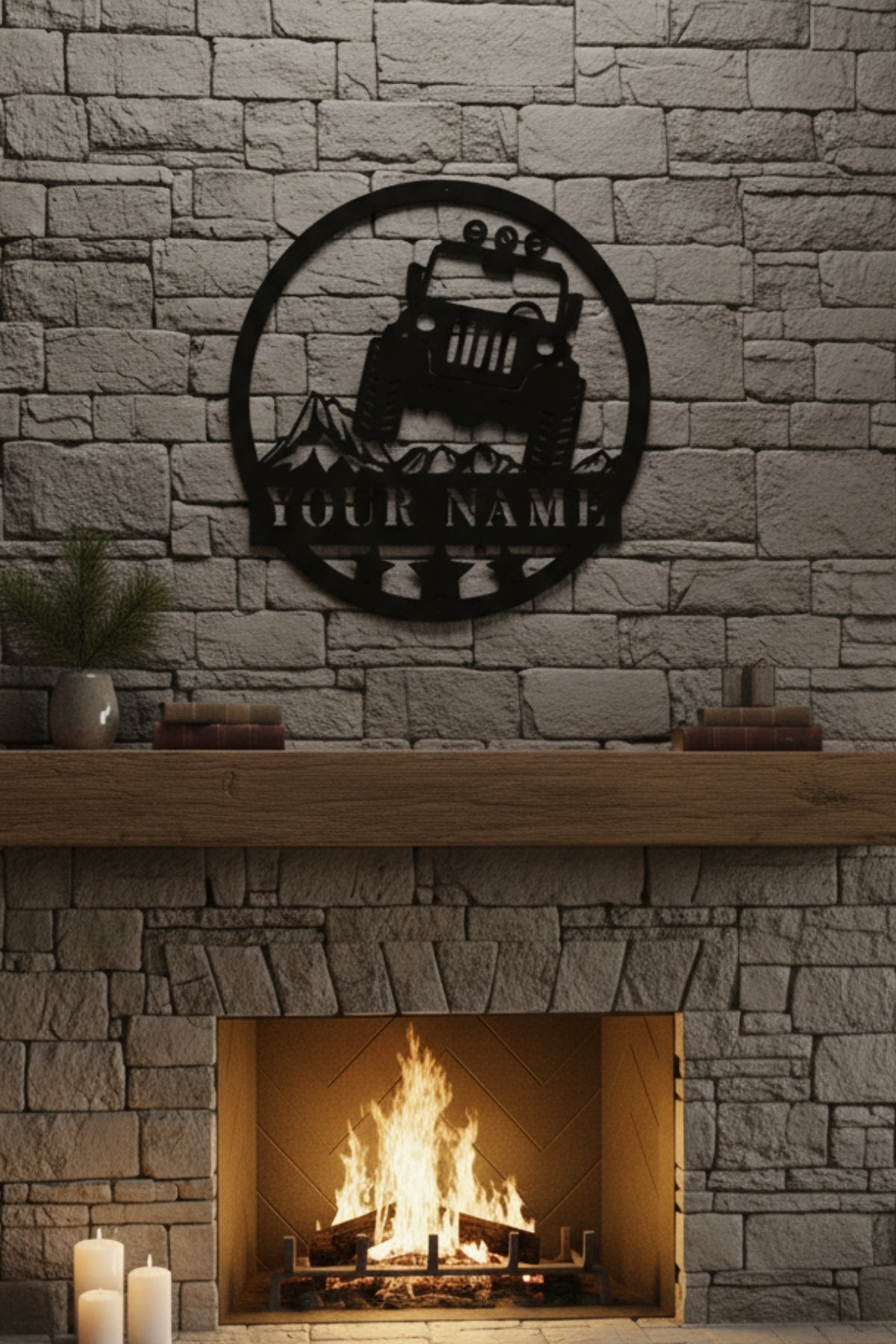 Kişiye Özel İsimli Off-Road Jeep Metal Duvar Tablosu – Arazi Tutkunlarına Özel