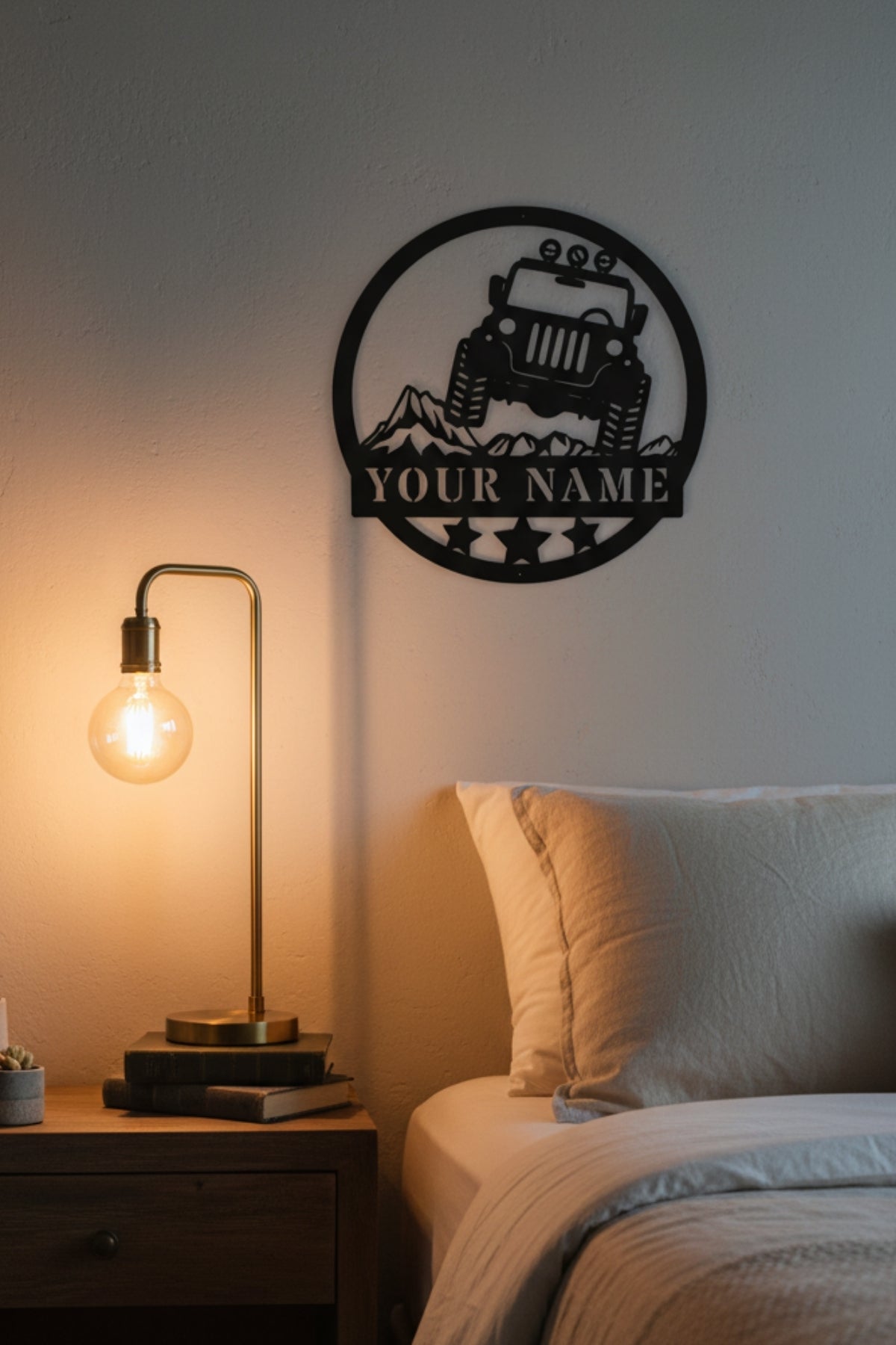 Kişiye Özel İsimli Off-Road Jeep Metal Duvar Tablosu – Arazi Tutkunlarına Özel