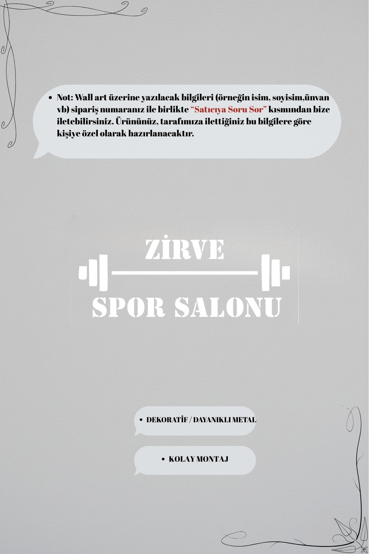 Kişiye Özel Lazer Kesim Metal Spor Salonu Tabelası – Gym Duvar Dekoru