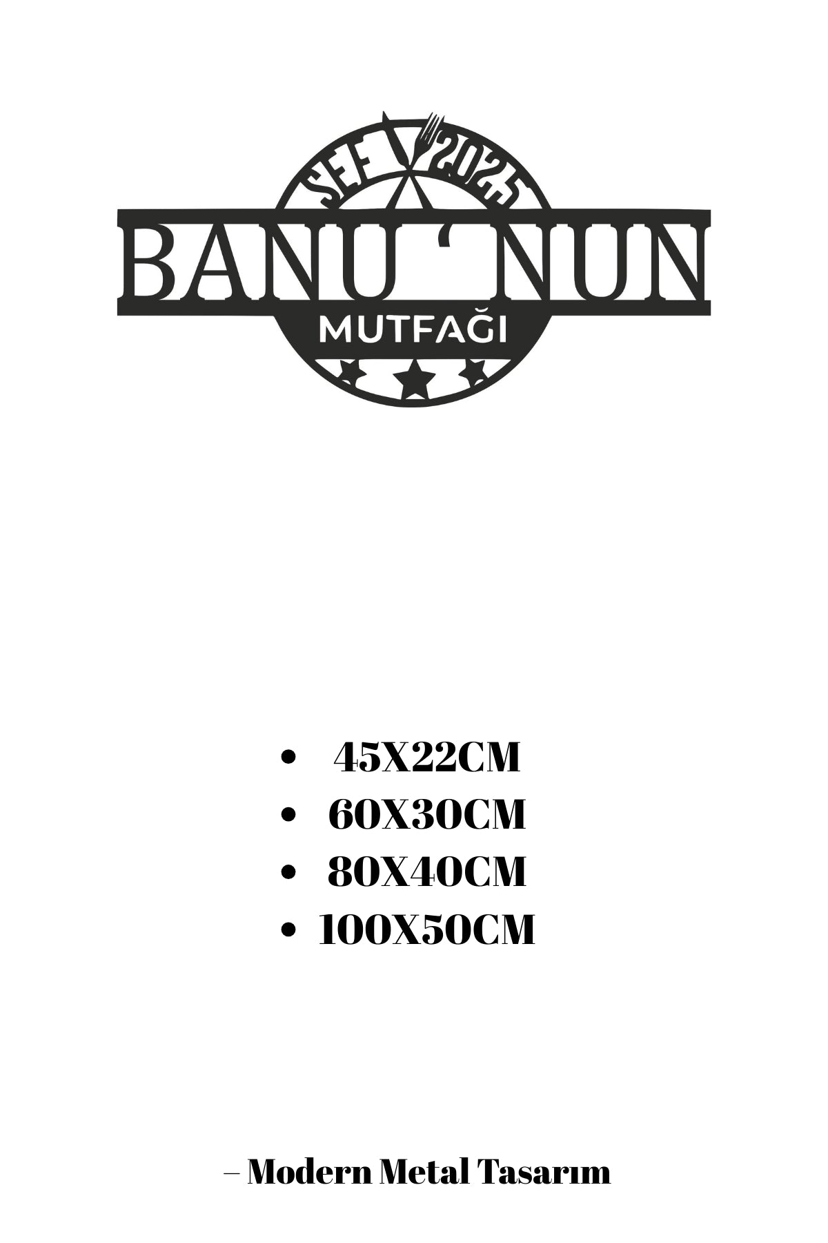 Kişiye Özel Mutfak Şefi Metal Adres Tabelası ve Duvar Dekoru
